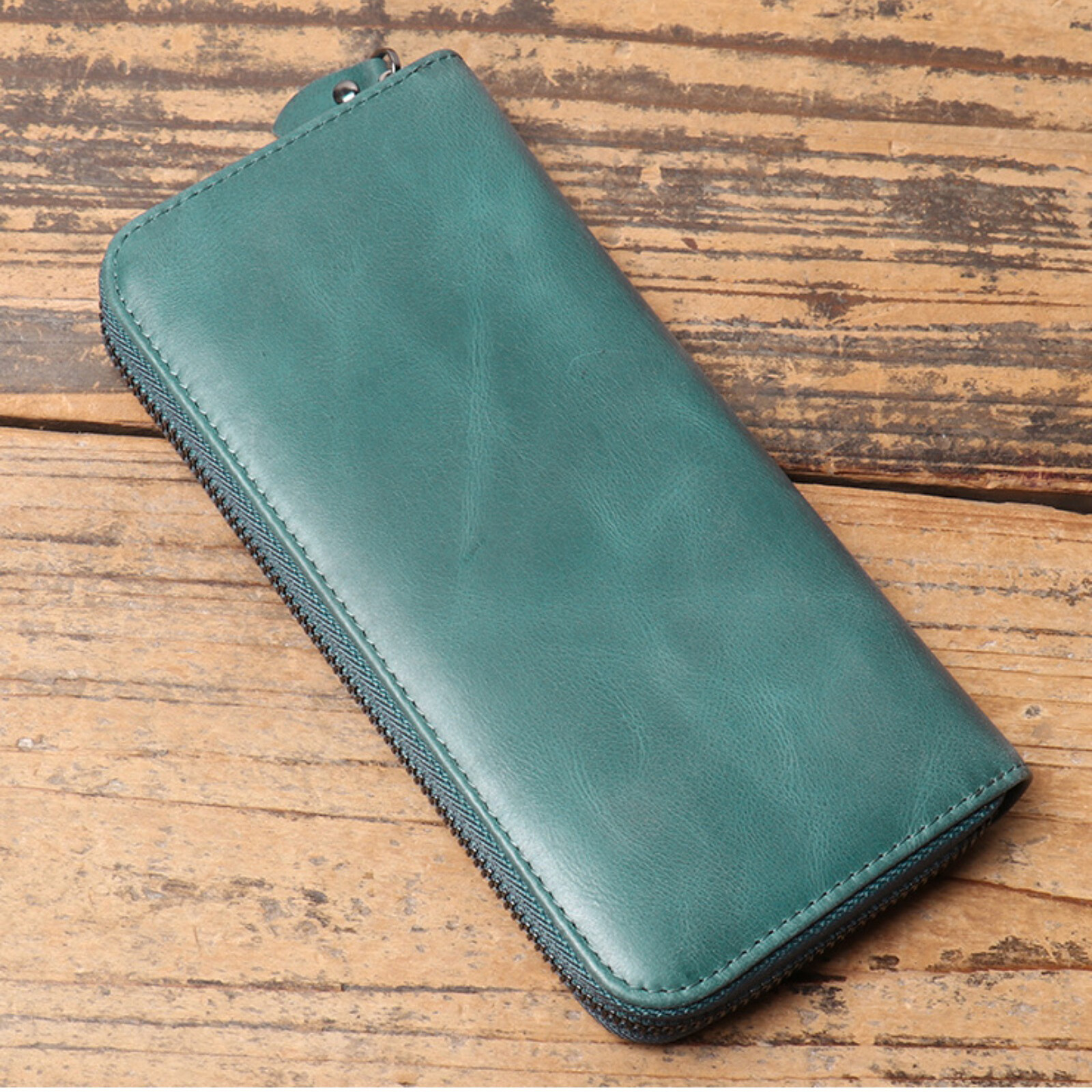 Mens Leather Zip Around Wallet RFID Blocking Long Card Holder Large Capacity