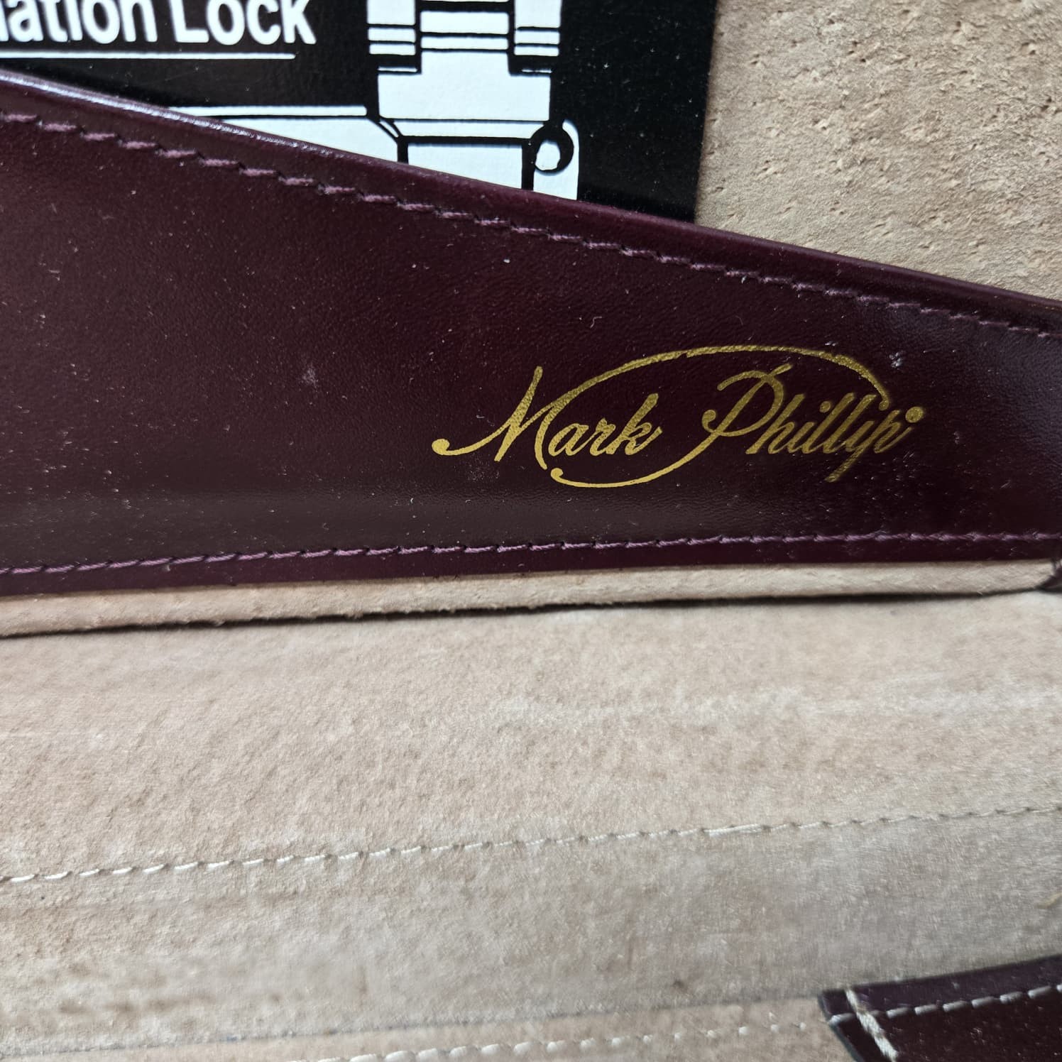 Vintage Mark Phillip Top Grain Leather Attache Burgundy Briefcase w/ Combo Locks