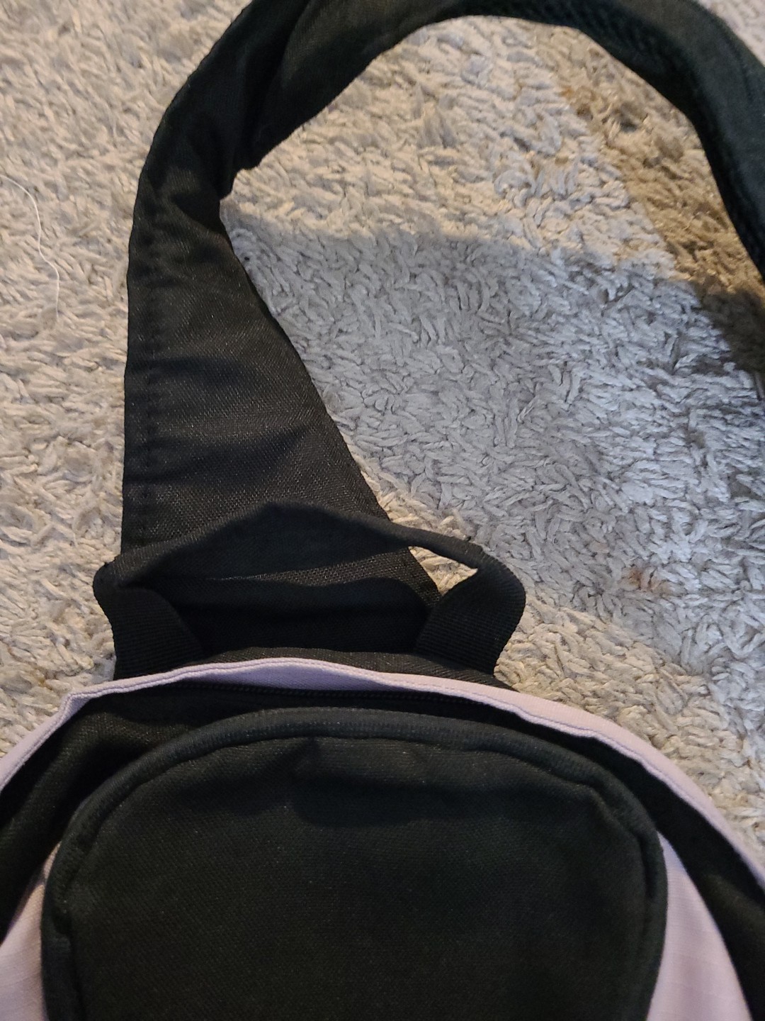 Eddie Bauer Black Sling Bag Shoulder Bag Black/Lavender W/audio Pocket Y2K