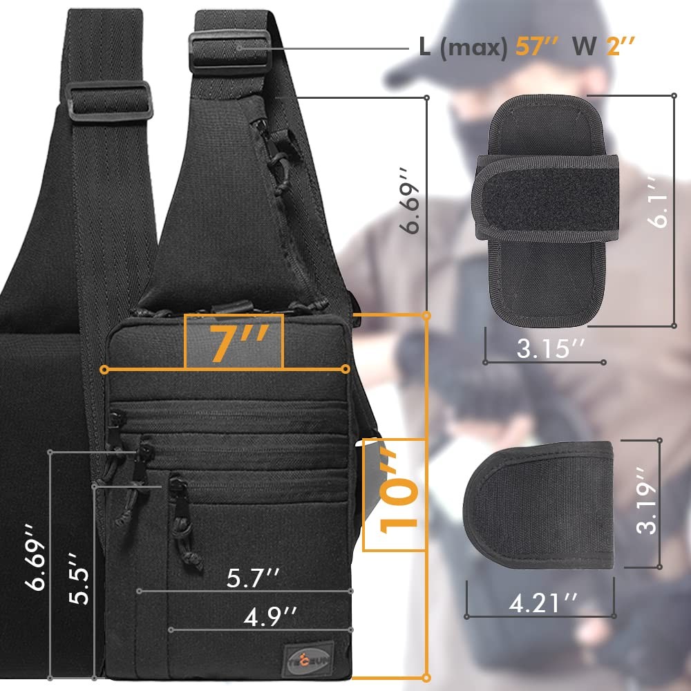 Tactical Compact Sling Bag – CCW for Everyday – For R&L Hand – Shoulder Cross…