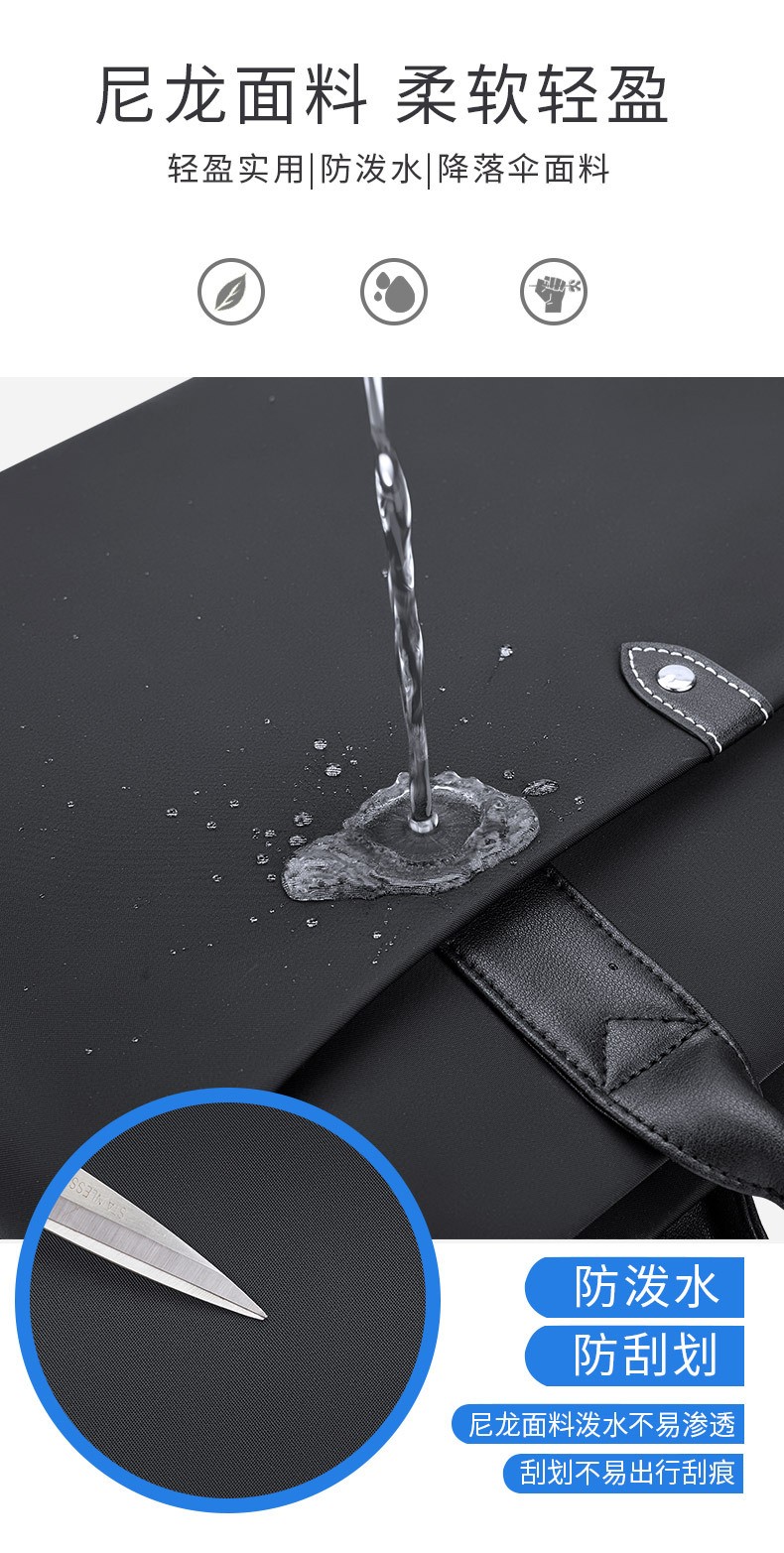 Waterproof Nylon Business Hand Briefcase Multi-Pocket Laptop Tote Bag Travel