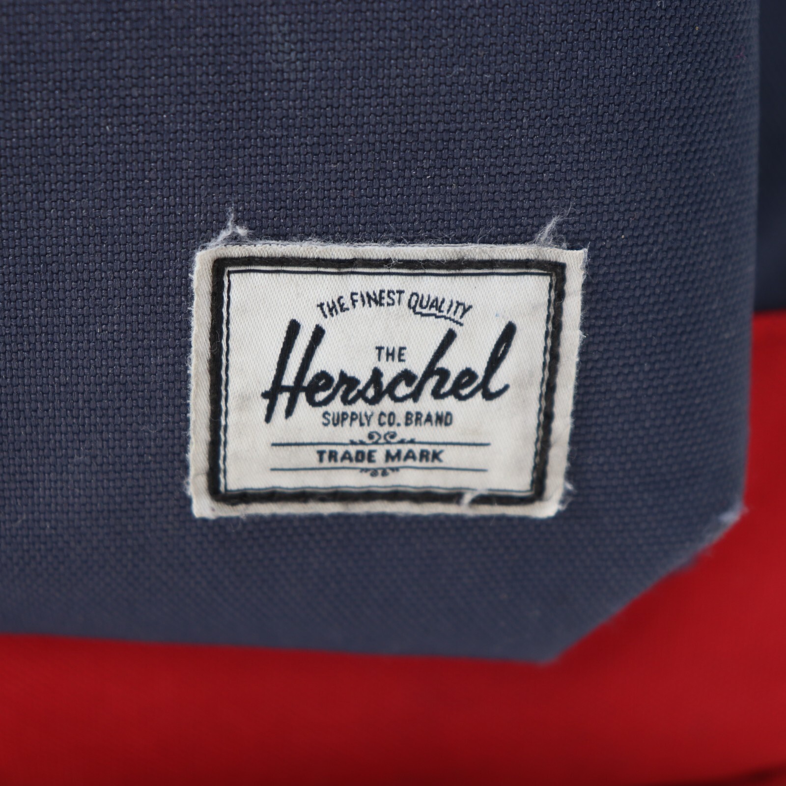 Herschel Backpack Packable Daypack 24.5 Navy Blue Red Canvas Padded Straps Lined