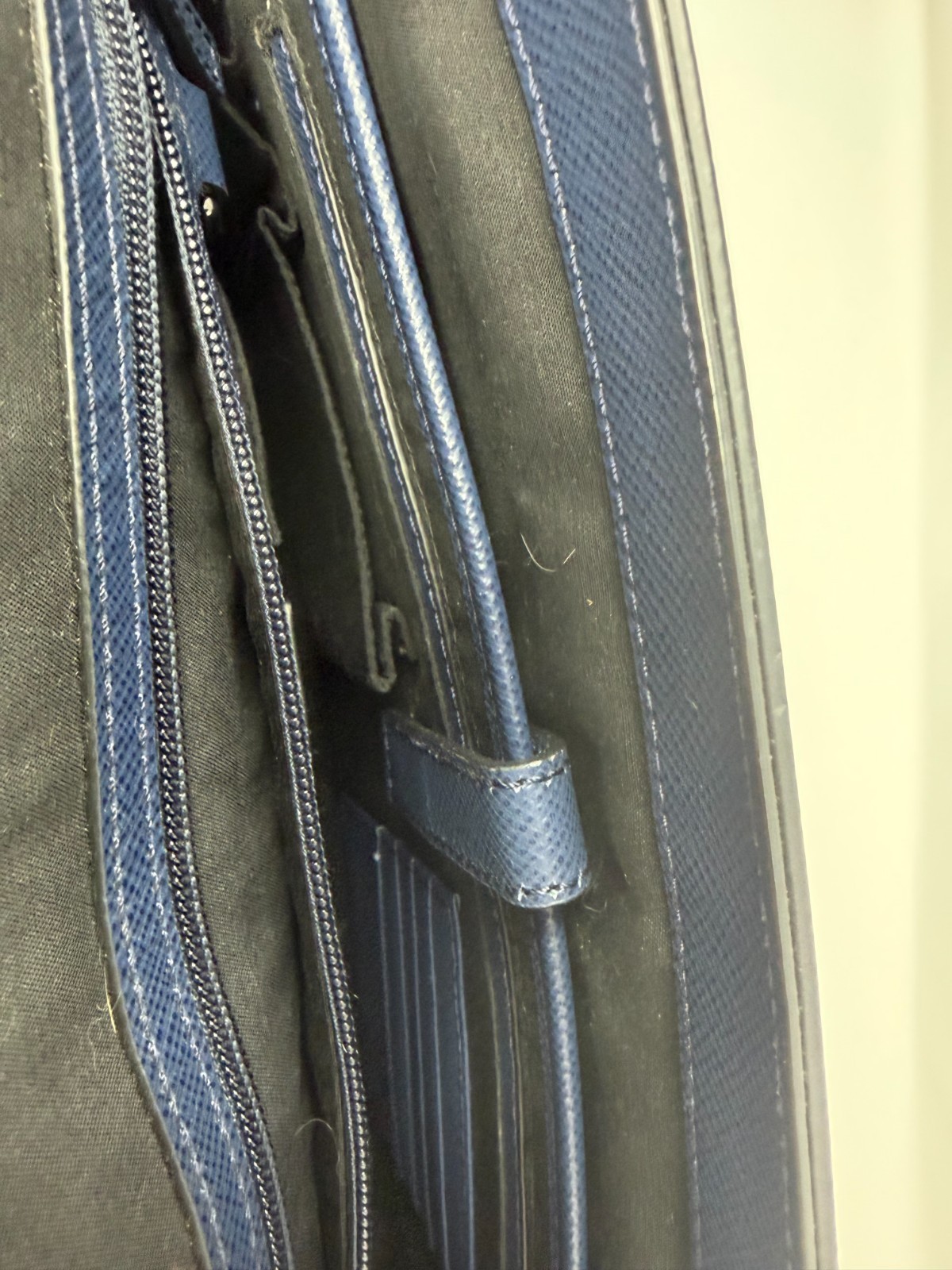 Michael Kors Cooper Dark Blue Pebbled Leather Messenger Bag
