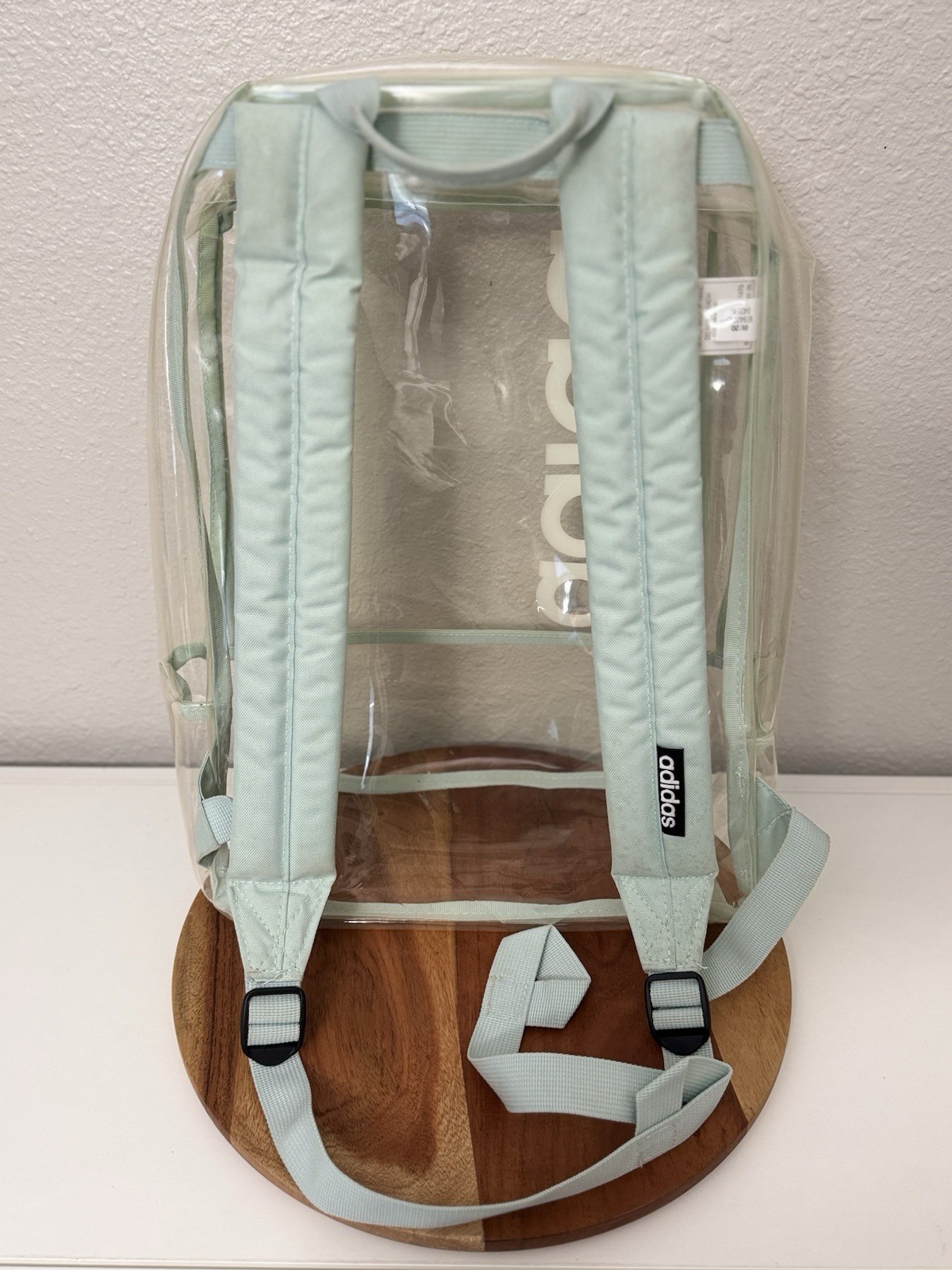 Adidas Clear Linear Backpack/Book-bag Mint Shoulder Straps