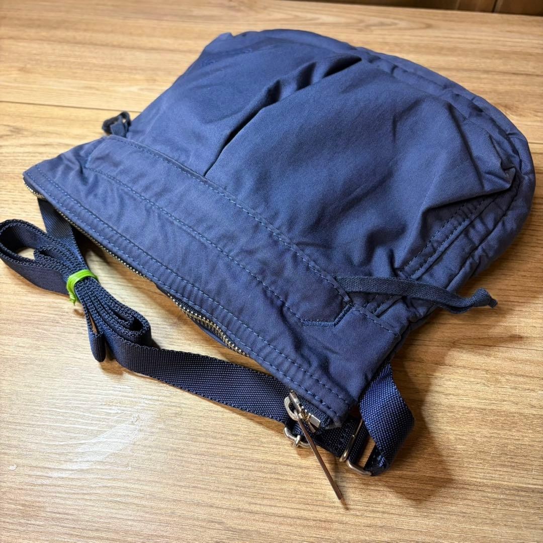 Authentic PORTER Men’s Navy Nylon Shoulder Bag, 26cm x 22cm x 8cm, with Mesh Poc