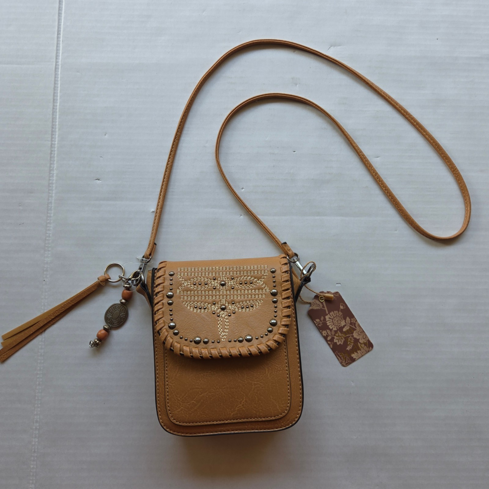 Sam & Hadley Western Mini Square Crossbody Studded Accent Sling Bag