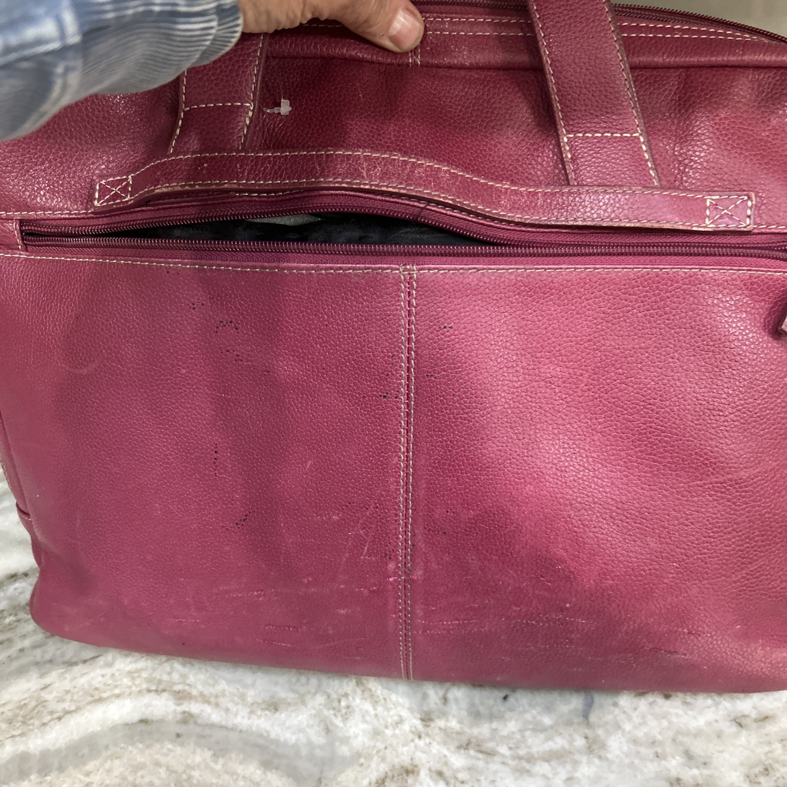 Jack Georges Messenger Bag Briefcase PinkLaptop Work Leather Shoulder Strap USA