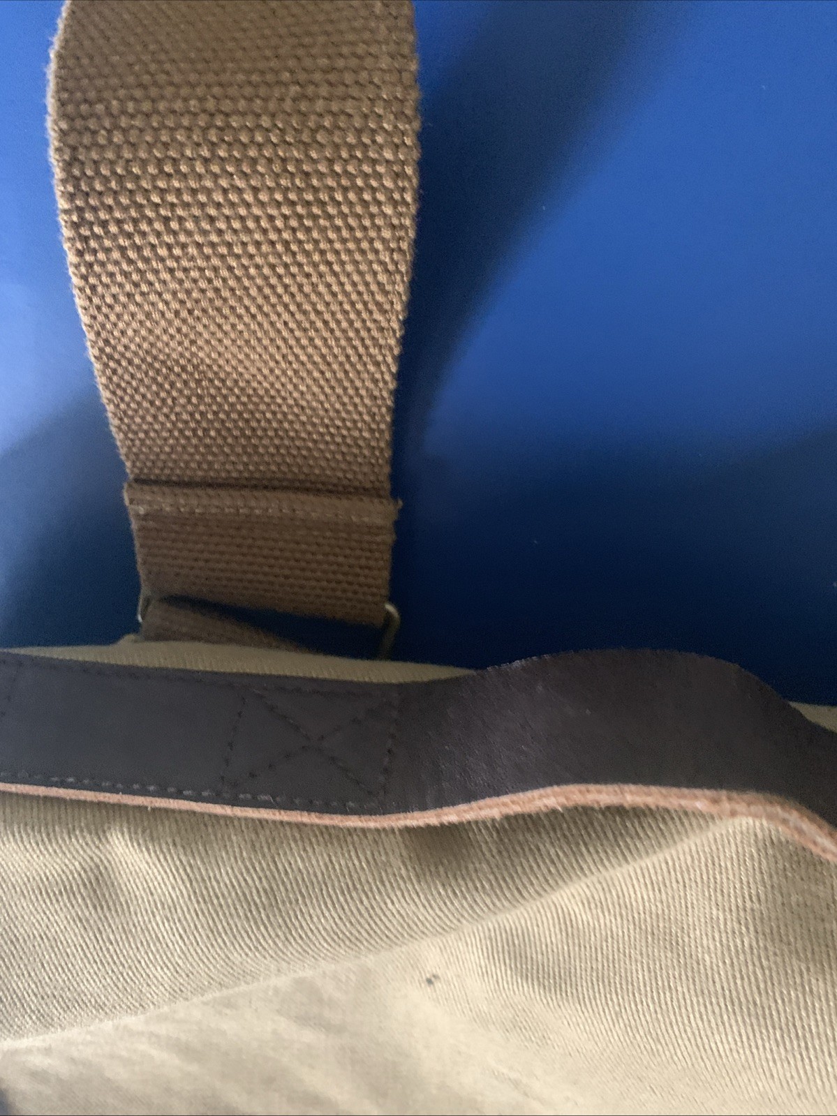 J Crew Dry Goods Abingdon Canvas Messenger Bag Cotton Leather Trim Shoulder Bag
