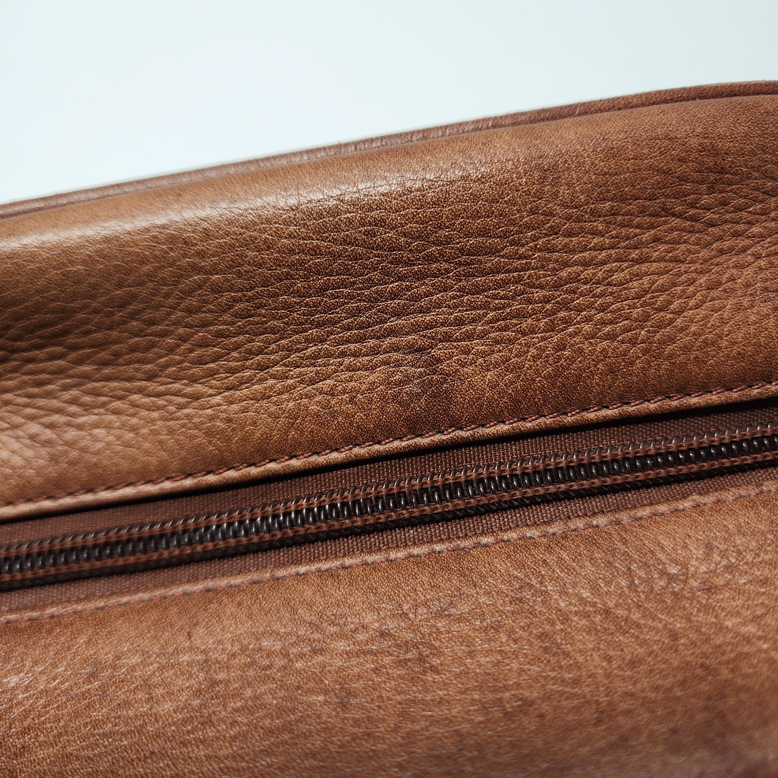 Osgoode Marley Tan Brown Small Leather Toiletry Travel Shave Bag