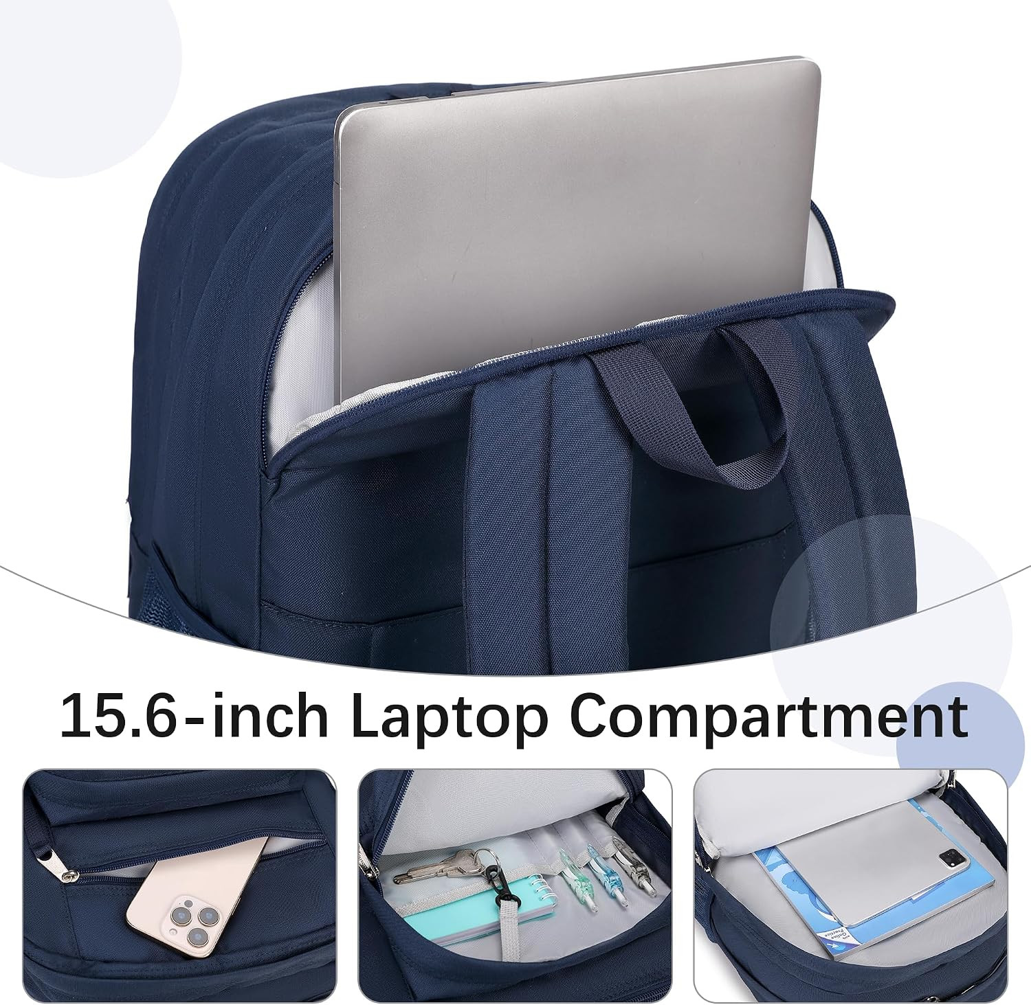 34L Big Student Backpack for School Water Resistant Lightweight College Bookbag