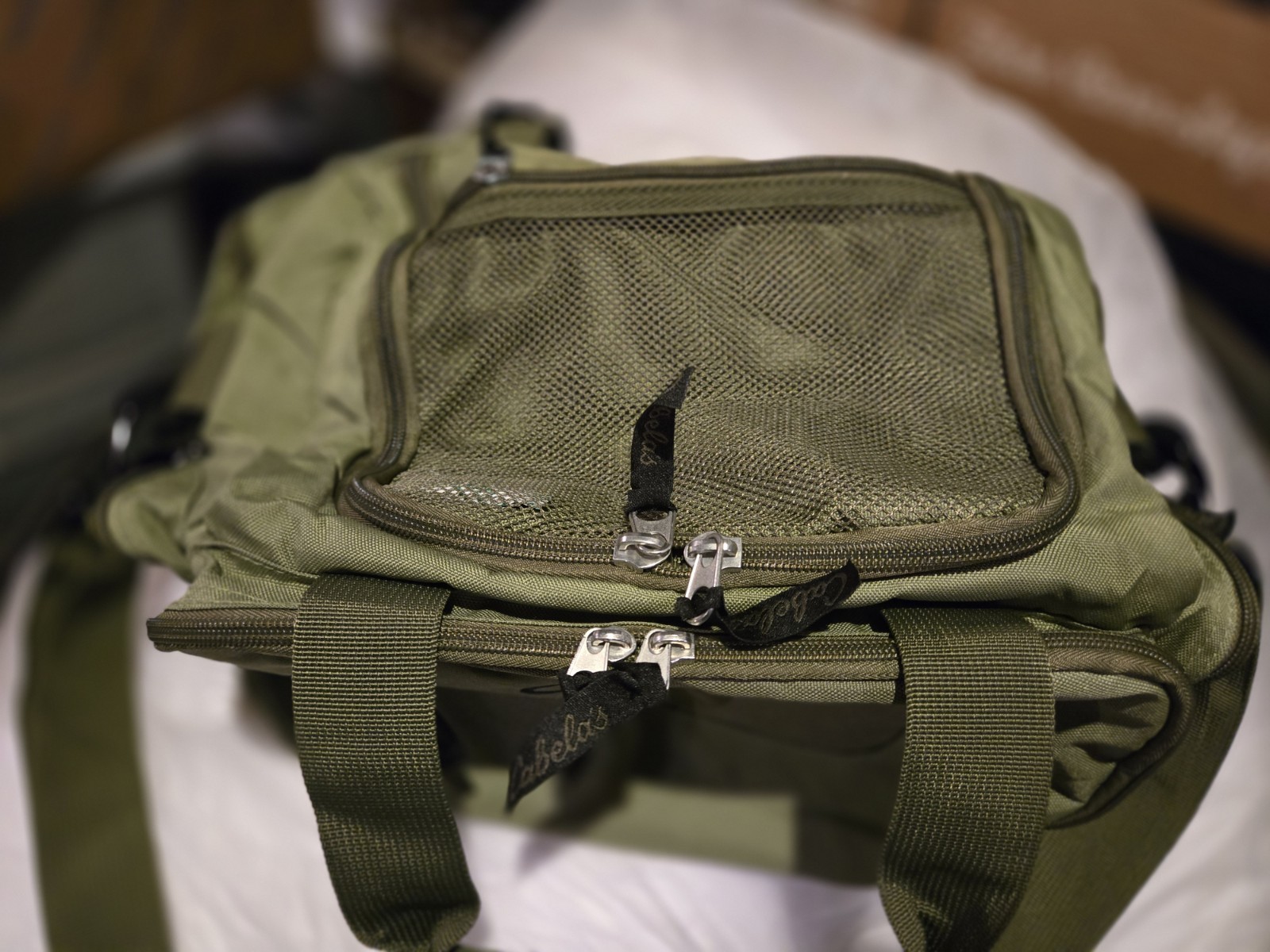 Cabela’s Duffle Bag Green Men’s Zip Outer Pockets Outdoor Travel Casual