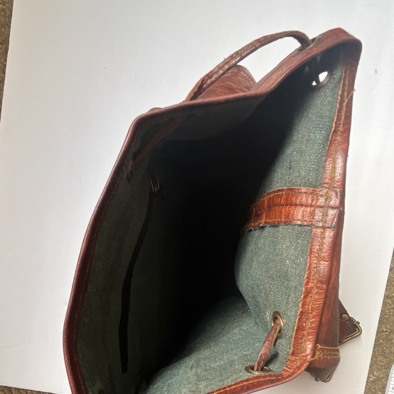 Men’s Brown Backpack Drawstring & Buckle Flap, Outer Pockets, Canvas Lined
