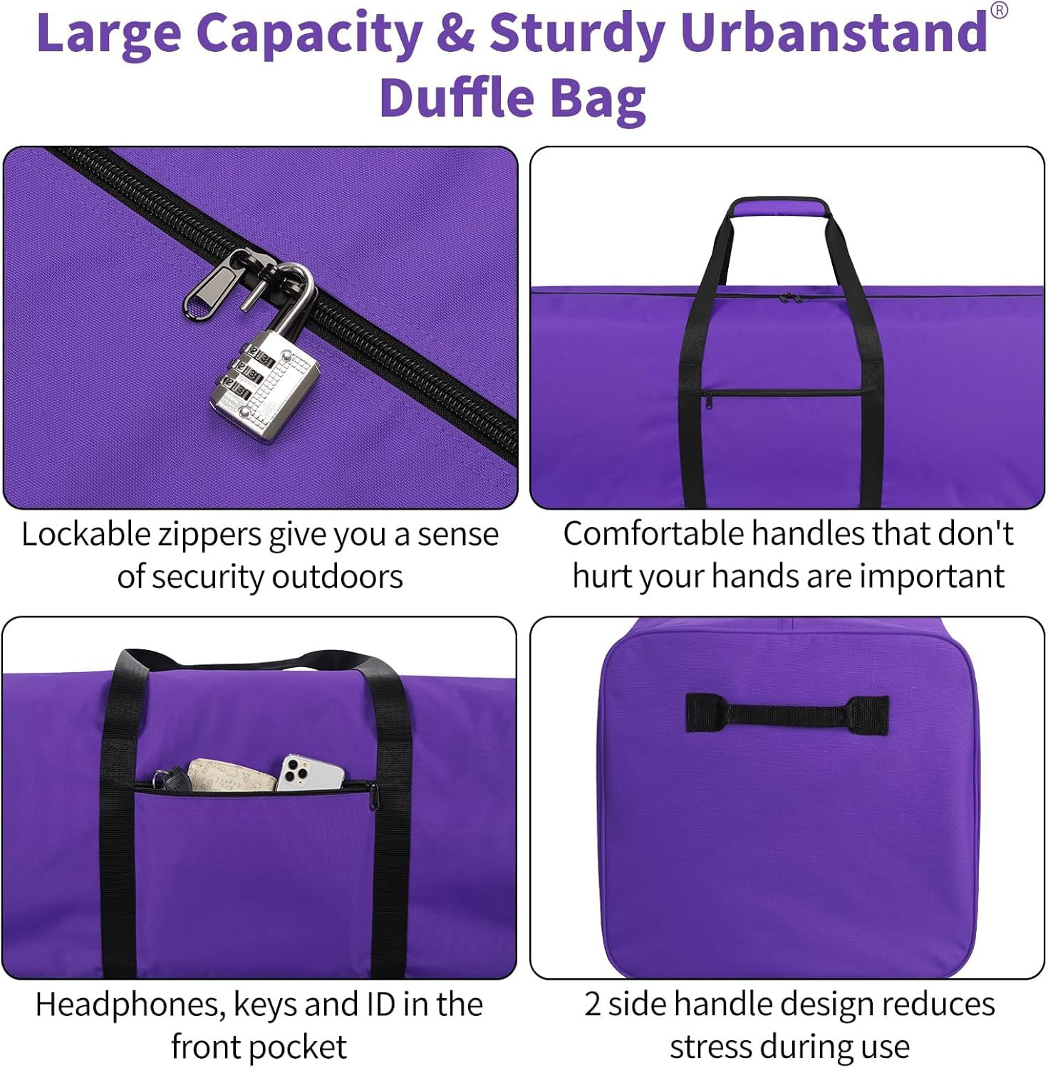 48 Inch Extra Large Duffle Bag for Travel, Sports Gear Storage Bag with 2-way Lo