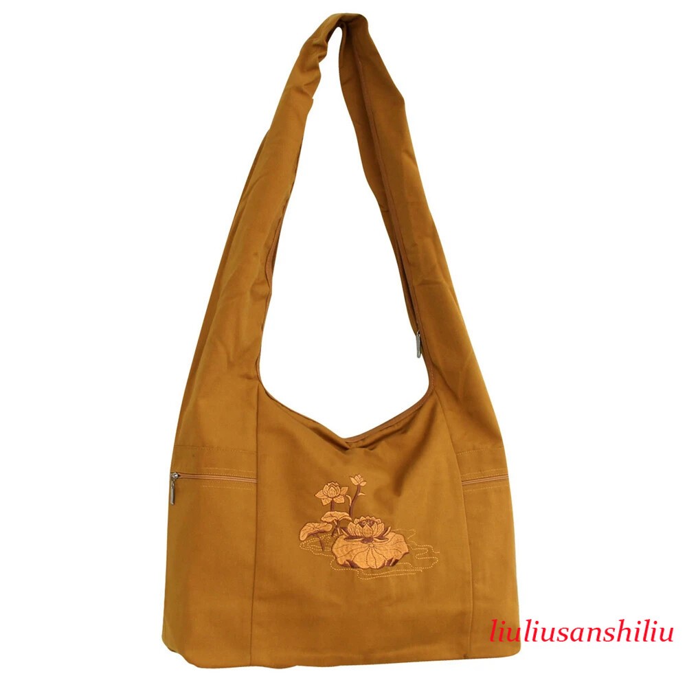 1pcs Buddhist Supplies Monk Pack Shoulder Bag Packages Cotton Canvas Buddha Bags