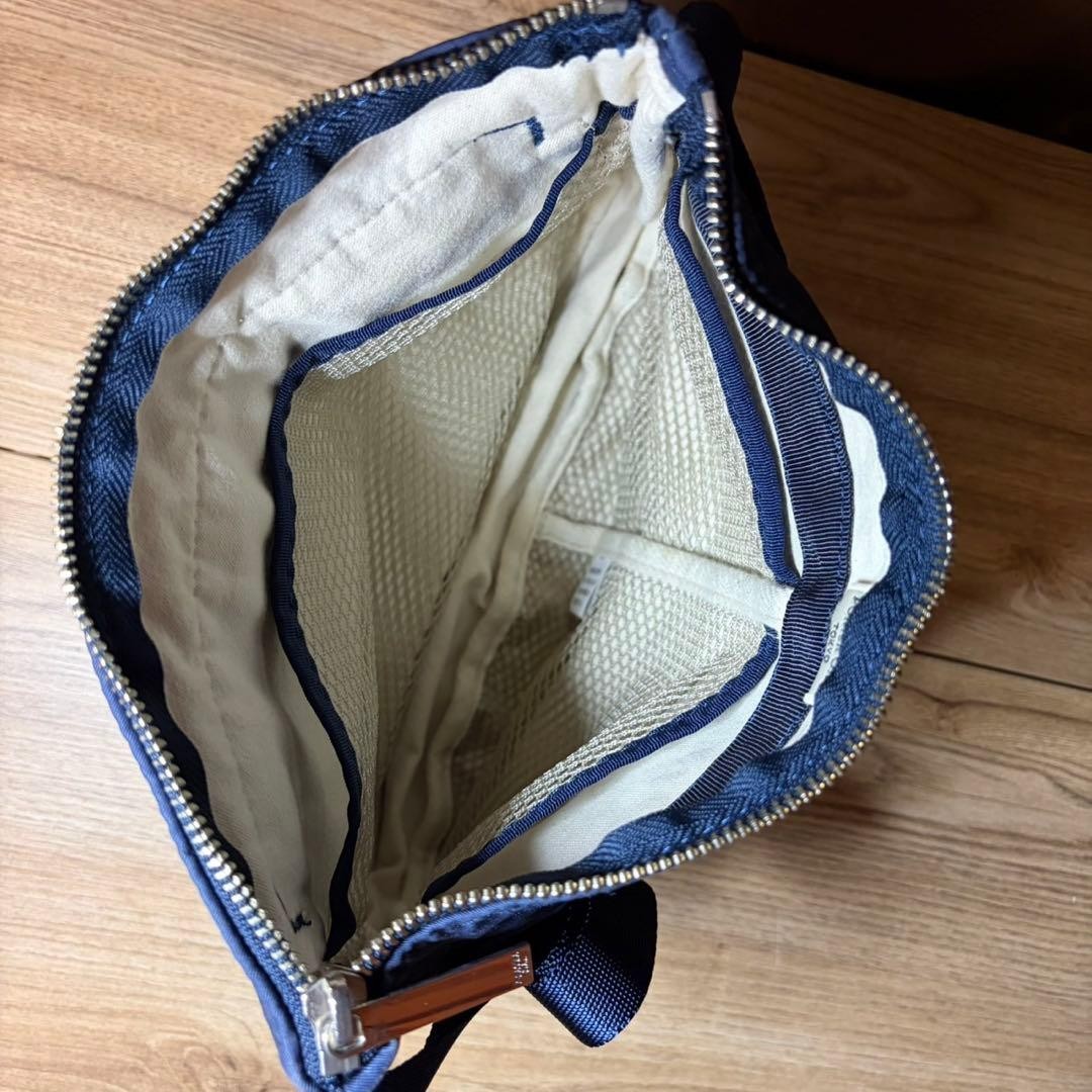 Authentic PORTER Men’s Navy Nylon Shoulder Bag, 26cm x 22cm x 8cm, with Mesh Poc
