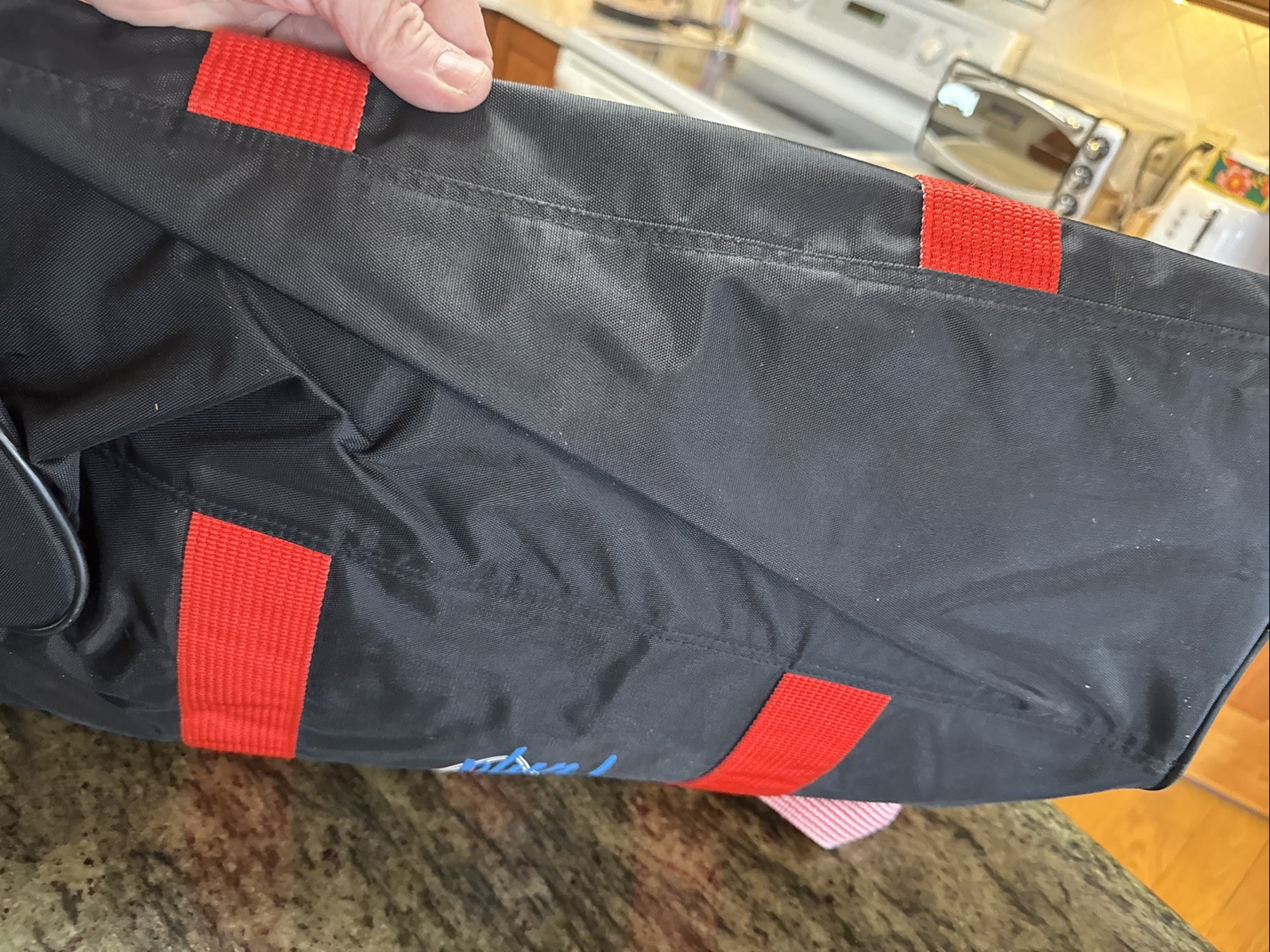 Vintage PUMA 80s Black Red Nylon Bag Excellent RETRO
