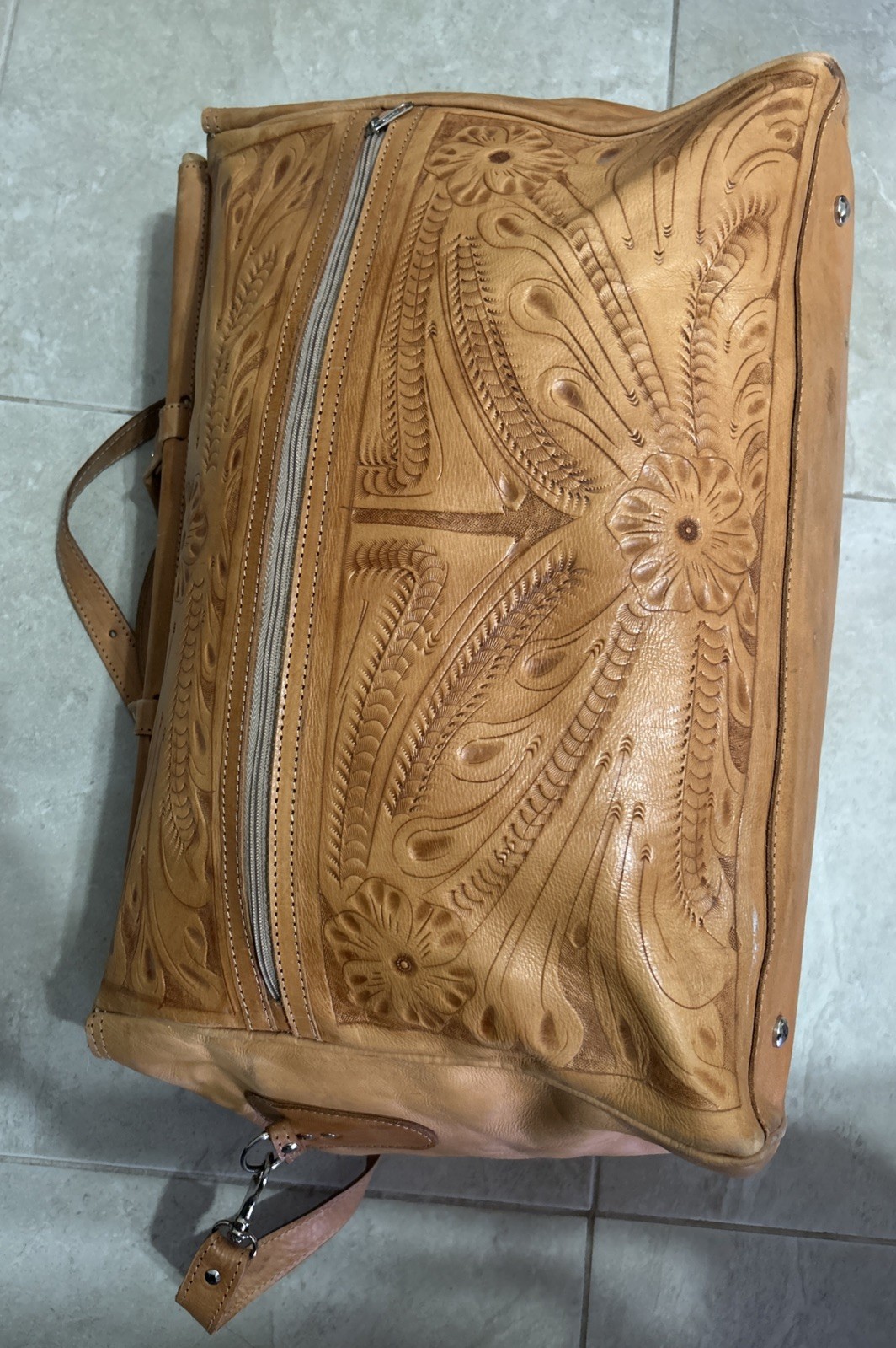 Force Ten West Genuine Leather Bag Authentic Hand stamped Design Handmade