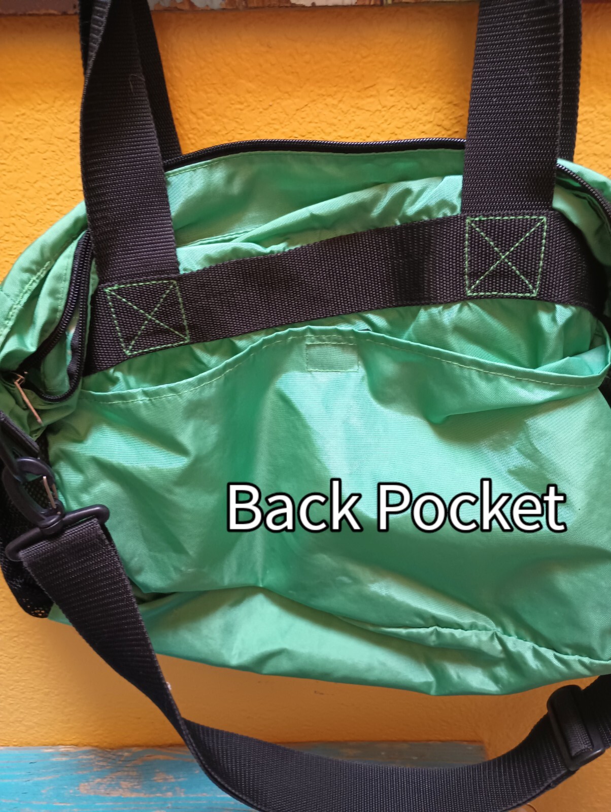 LL Bean Vintage Large Green Nylon Tote- pre-own- very good