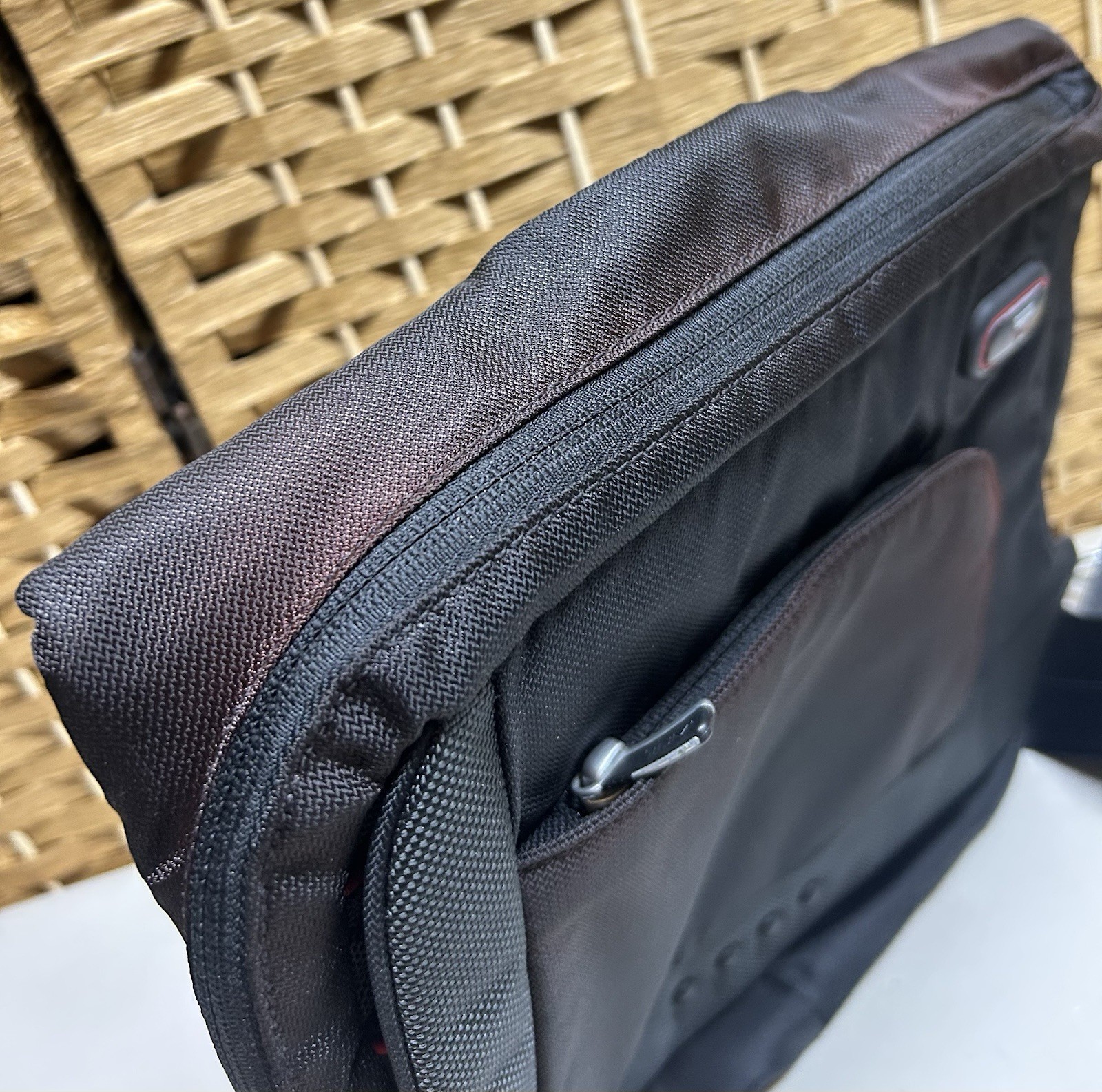 Tumi T-Tech Nylon Mckenna Crossbody Bag Black & Red 5123D Purse
