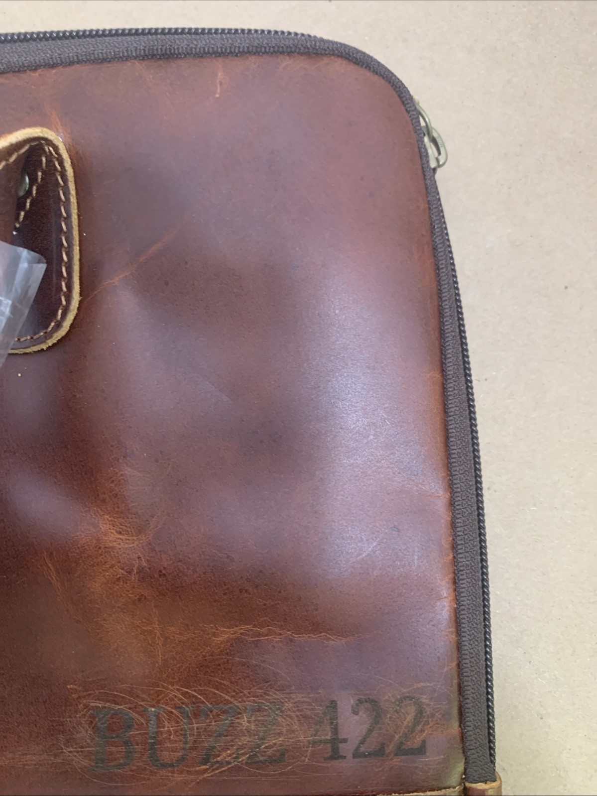 Mahetri Tan/Dark Brown Buffalo Leather 16″ Laptop/Messenger Briefcase NEW READ