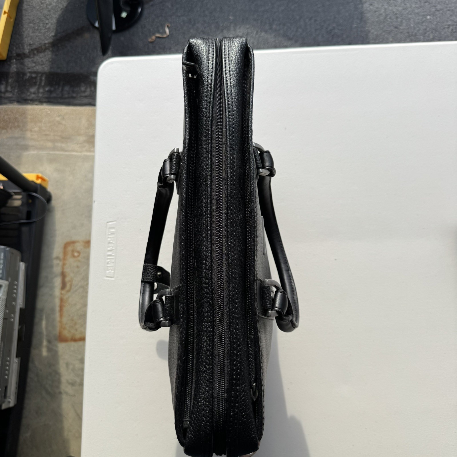 Brooks Brothers Pebbled Black Genuine Leather Briefcase Bag – READ ABOUT STRAP