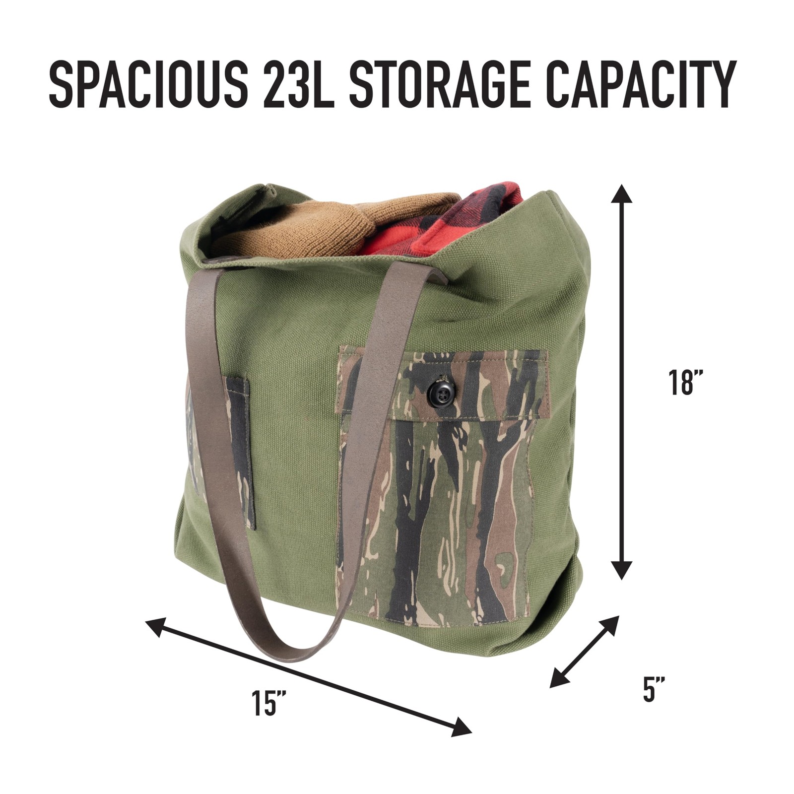 Rothco 24920: Camo Canvas Tote Bag One Size, Olive