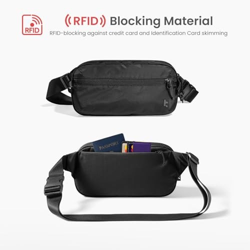 Black Sling Bag with RFID Blocking – Crossbody Chest Shoulder Pack – 3.5L