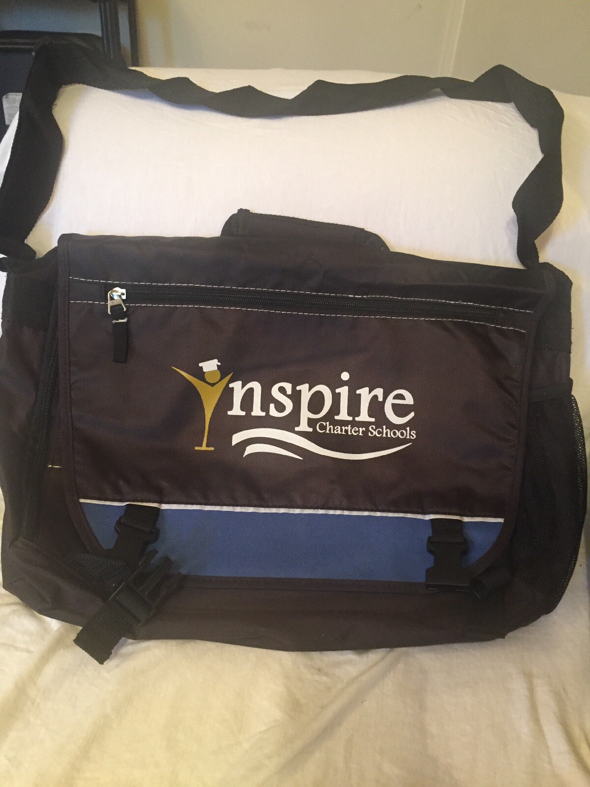 Inspire Charter School New Shoulder Labtop Bag Black With Devisions & 4 Pockets