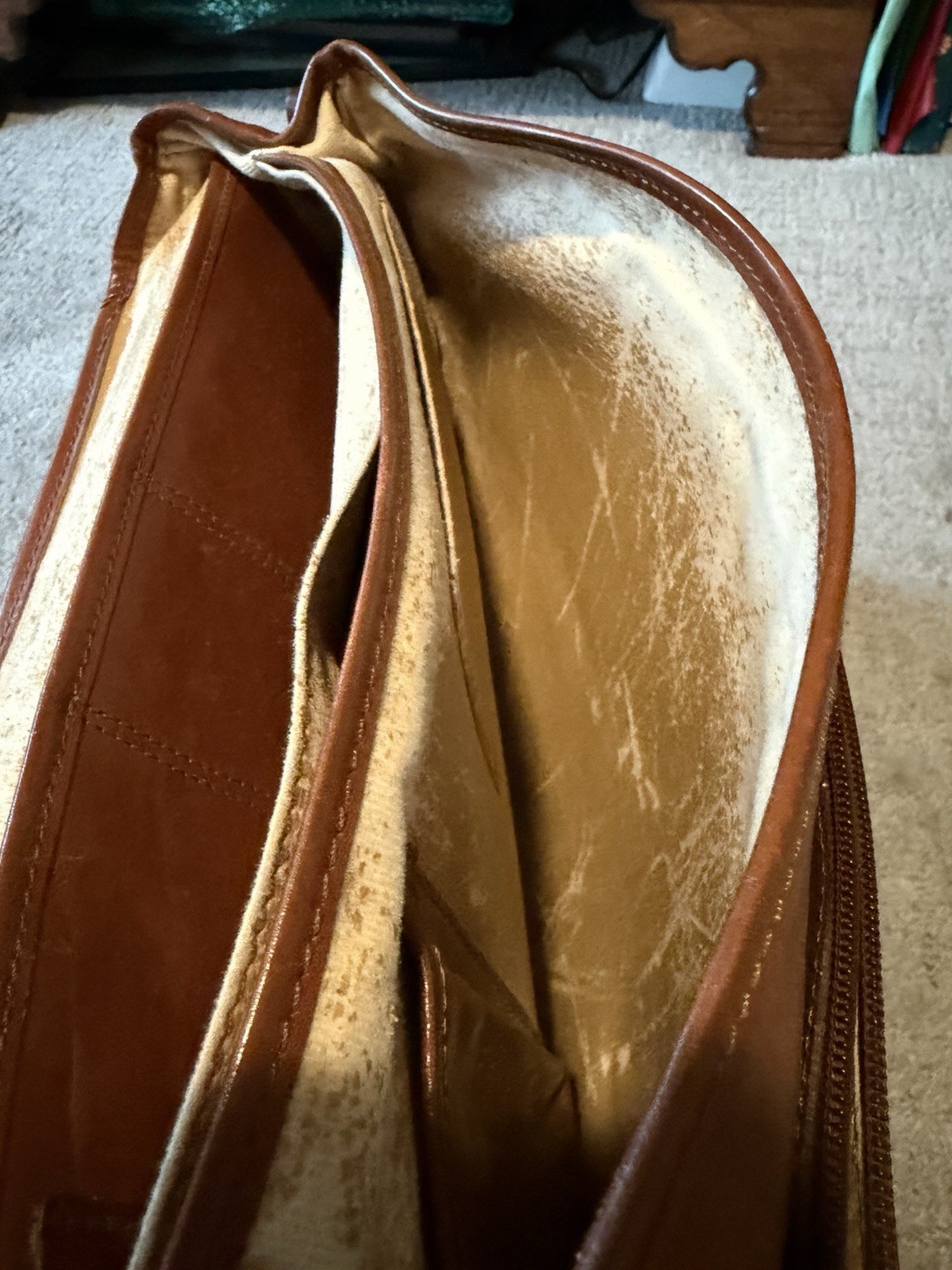Vintage T Anthony Soft Leather Briefcase – Cognac Brown Italian Leather — READ