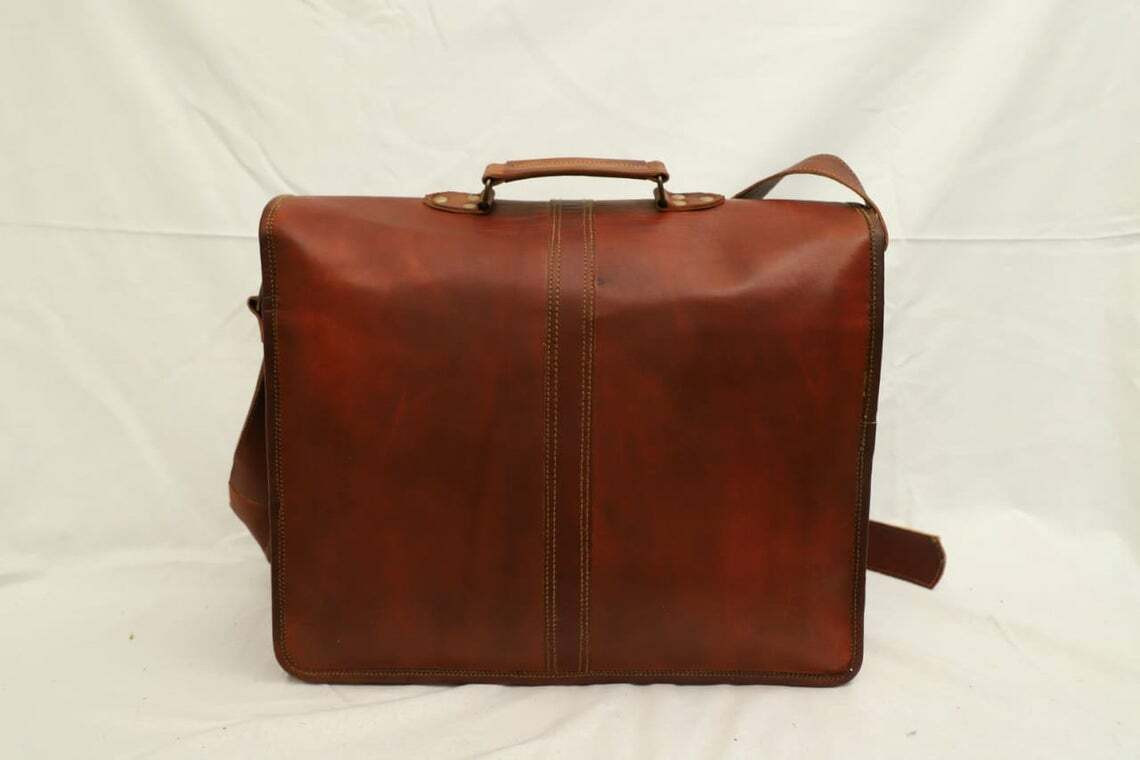 Genuine Leather Bag (Buckle Closer) Men’s Messenger Shoulder Laptop Briefcase