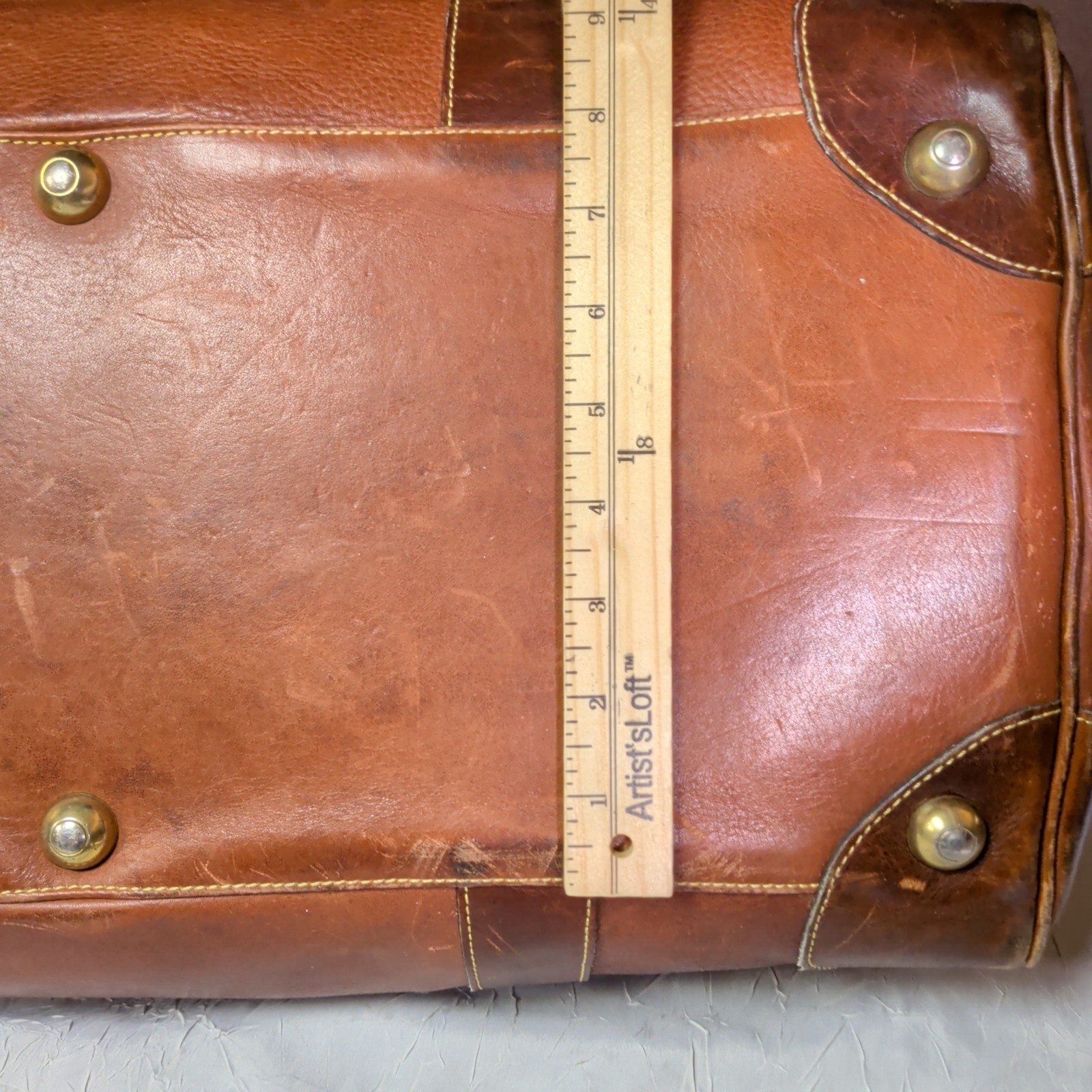 Cole Haan VINTAGE DARK Brown Leather Duffle Weekend Doctors Travel Bag Mens RARE