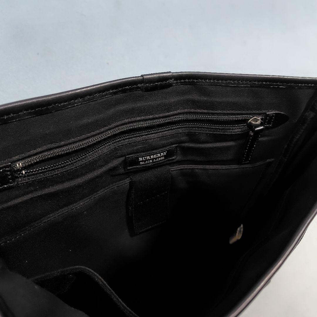 BURBERRY BLACK LABEL Messenger bag Check Black Nylon Authentic From Japan