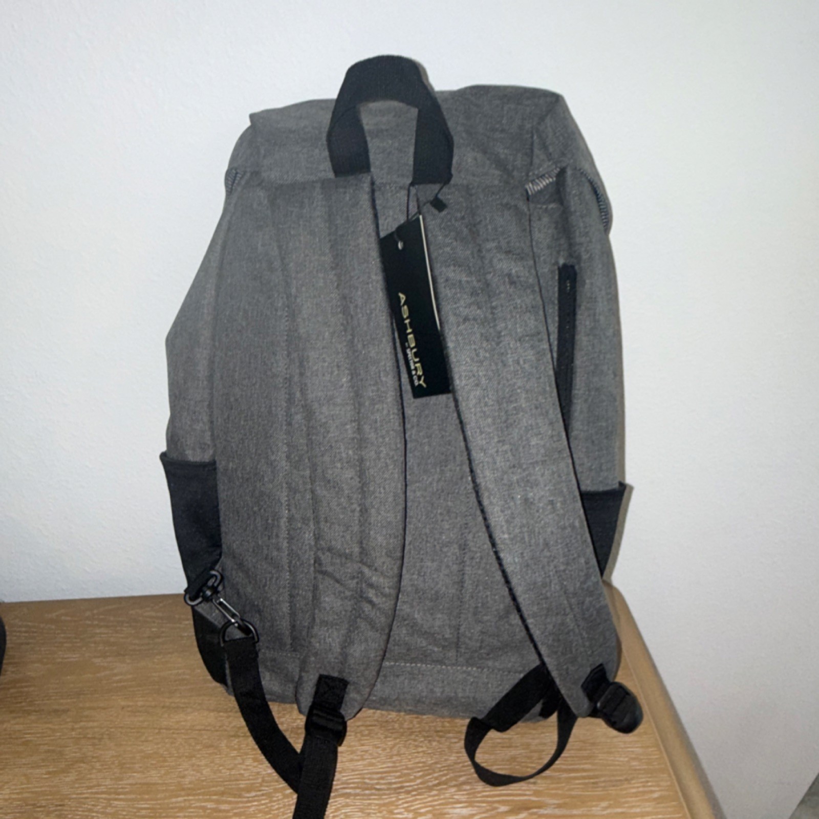Ashbury Gray Men’s Backpack Buckle Drawstring Closure Adjustable Strap