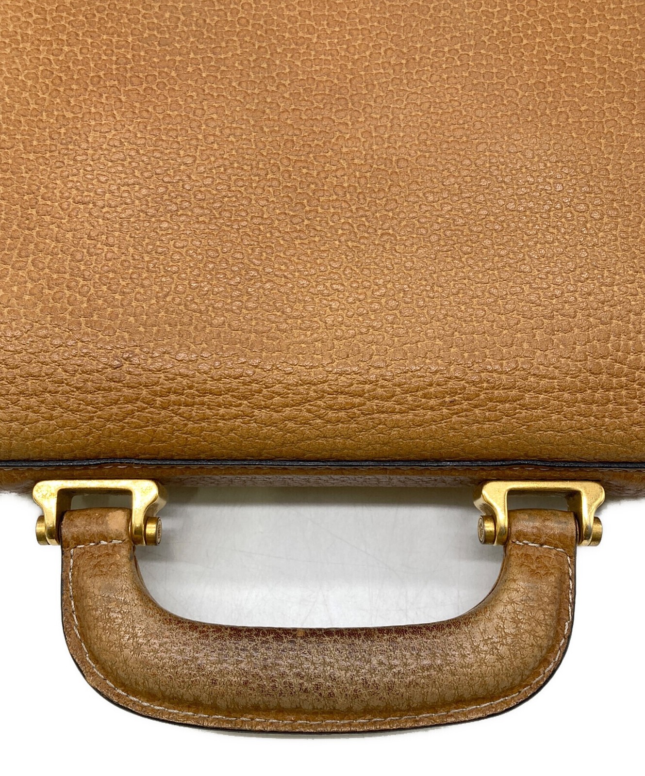 LOEWE Briefcase Leather Light Brown Mens Business Bag Briefcase