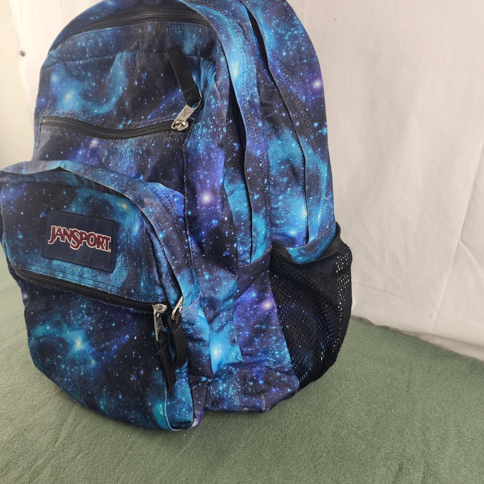 JanSport XL Big Student Laptop Backpack Cosmic Galaxy Blue Cyberspace Dimensions
