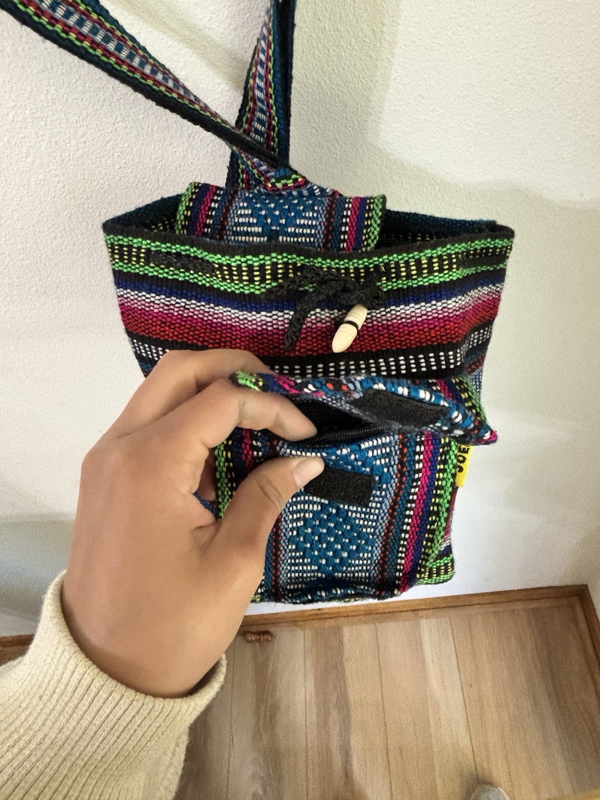 Baja Joe Pinzon Mexican Backpack Woven Baja Bag Aztec Multicolor 8 in- Festival