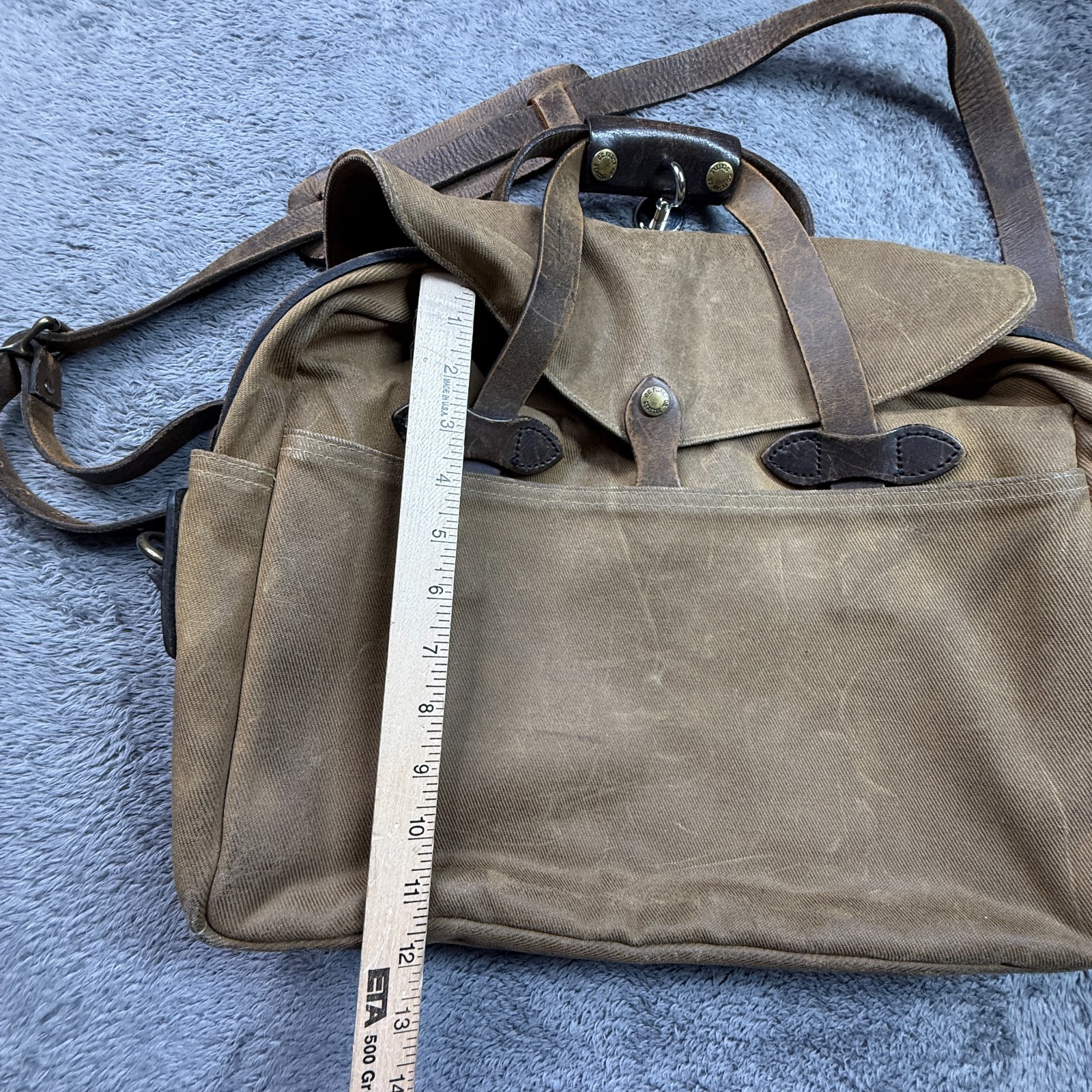 Vintage Filson 256 Original Briefcase Messenger Twill Bag Talon Zip 80s USA