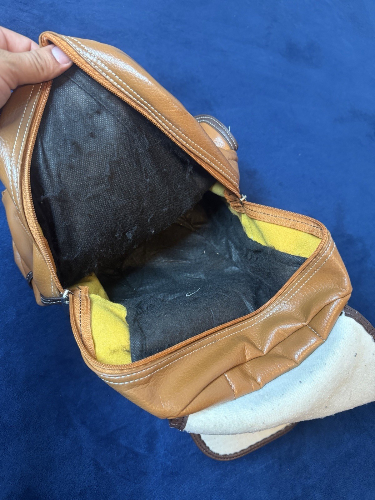 Vtg Y2K Apple Brown Leather Backpack Bag (Heart Logo) SEE PHOTOS!