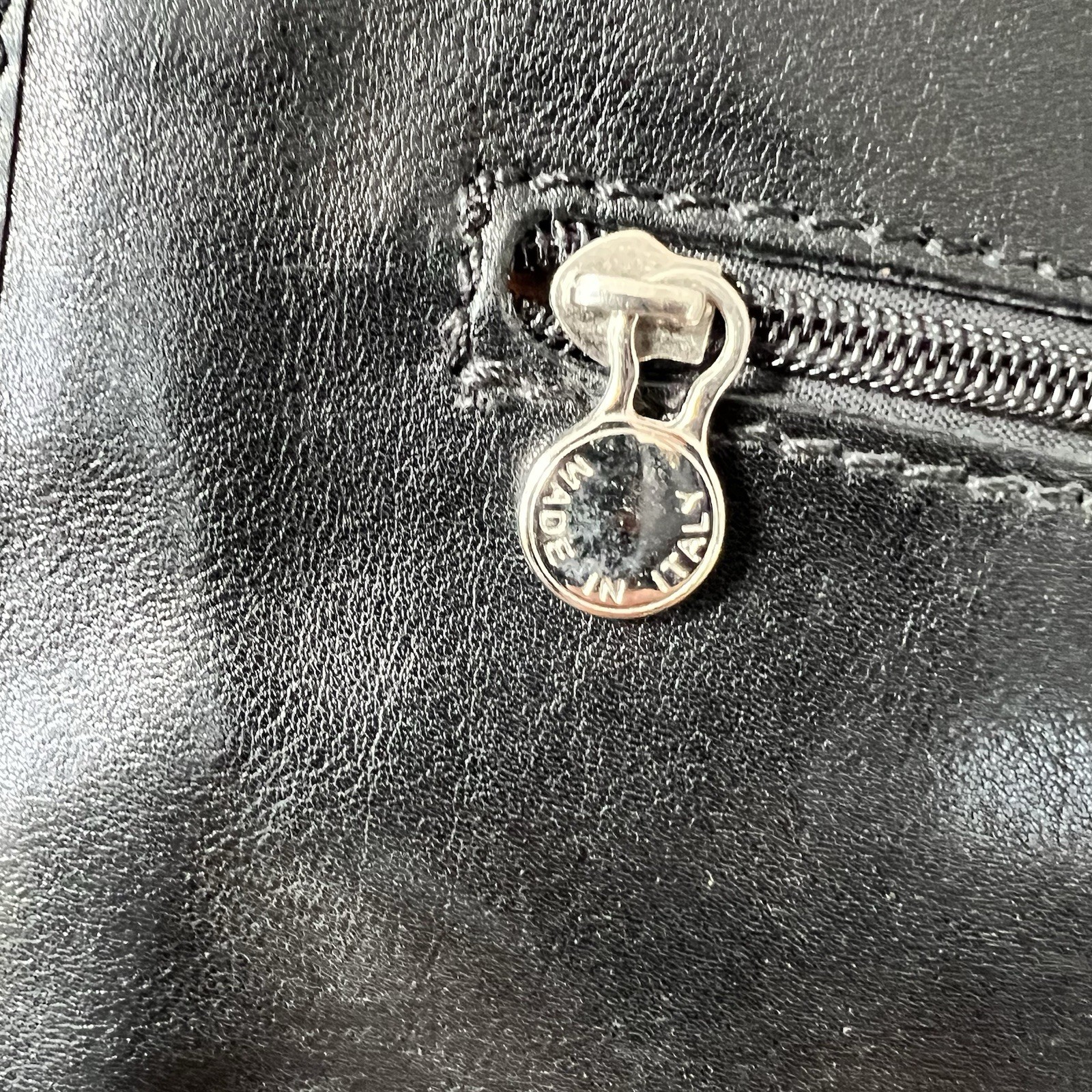 Floto Firenze Black Leather Buckle Strap Briefcase Messenger Bag Made In Italy