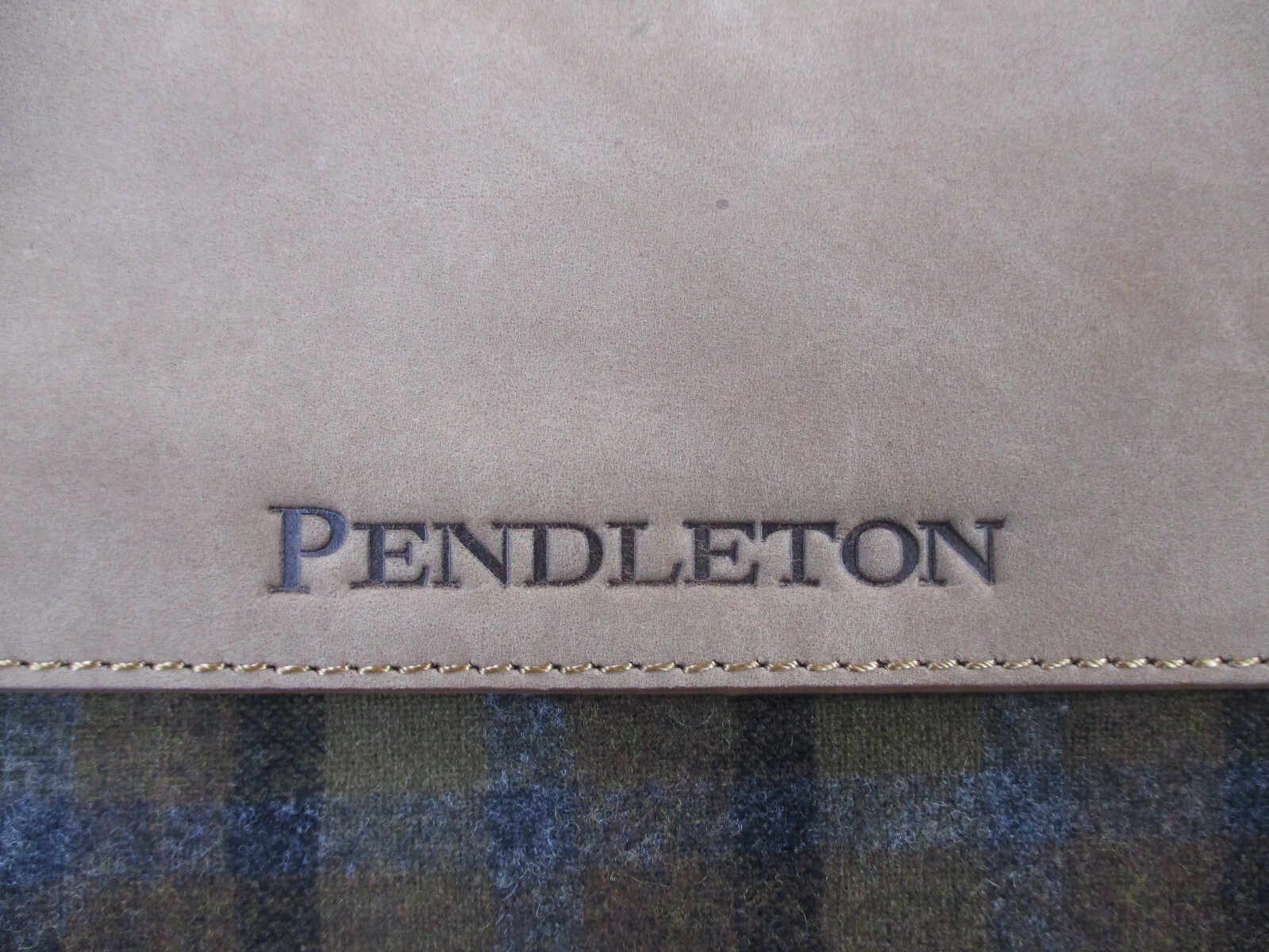 Pendleton Mens Wool Plaid Leather Messenger Bag Crosssbody Laptop School Travel