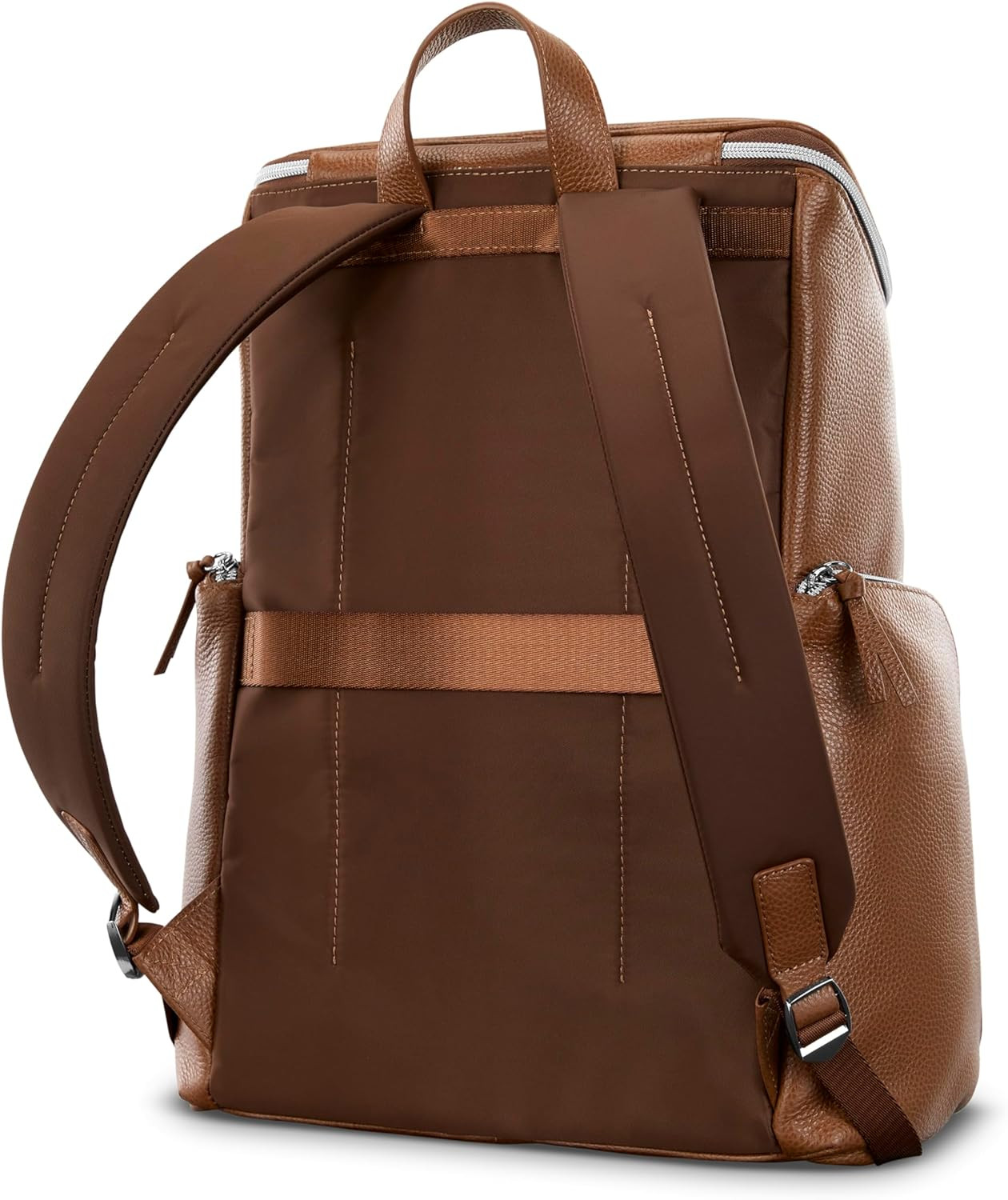 Cognac Leather Deluxe Backpack – Stylish Mobile Solution for Everyday Use