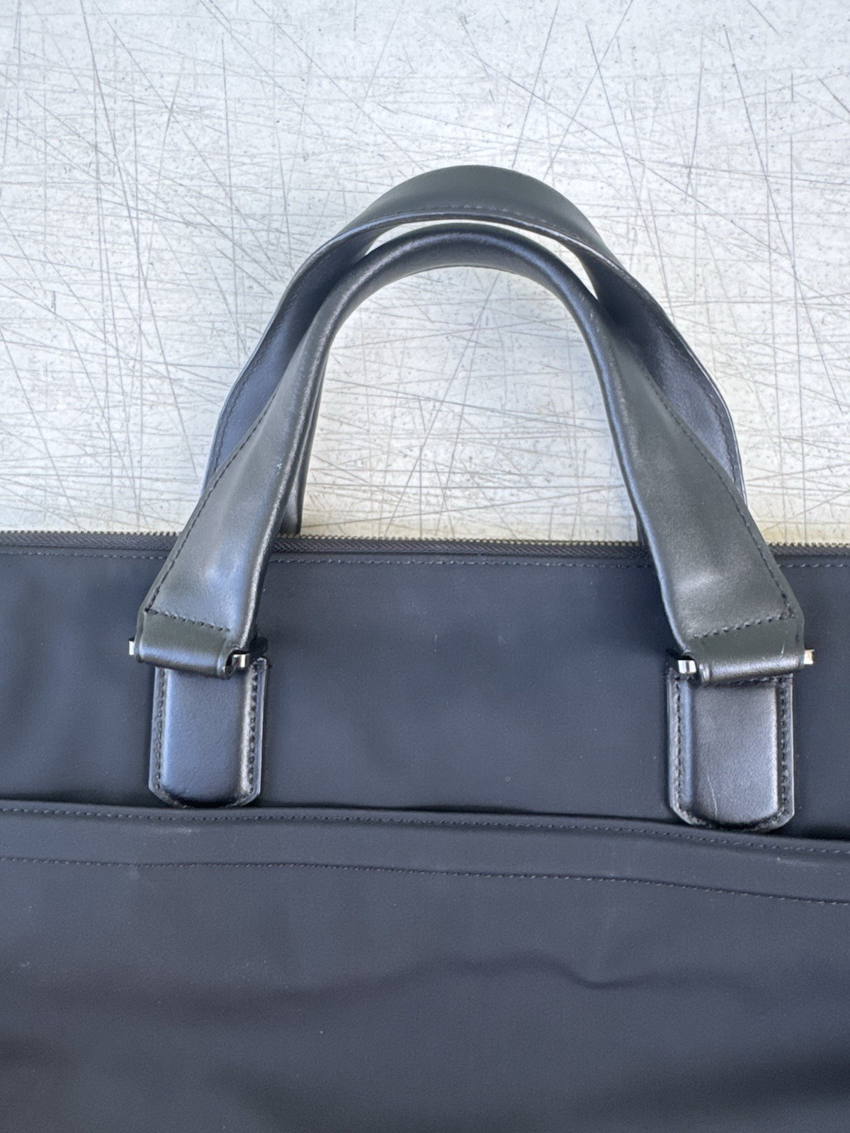 TUMI Harrison Seneca Slim Briefcase Black Nylon Leather Laptop Bag 66000D