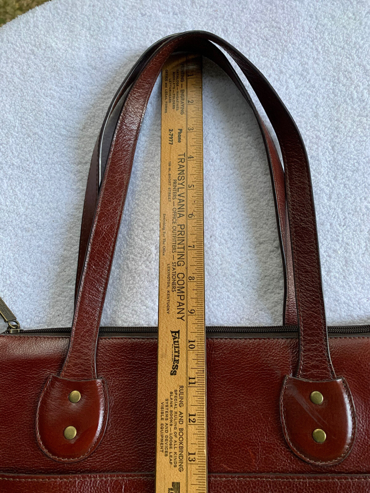 Claire Chase Authentic Fine Leather Bag Tote Made in Colombia Burgundy 14 X 11