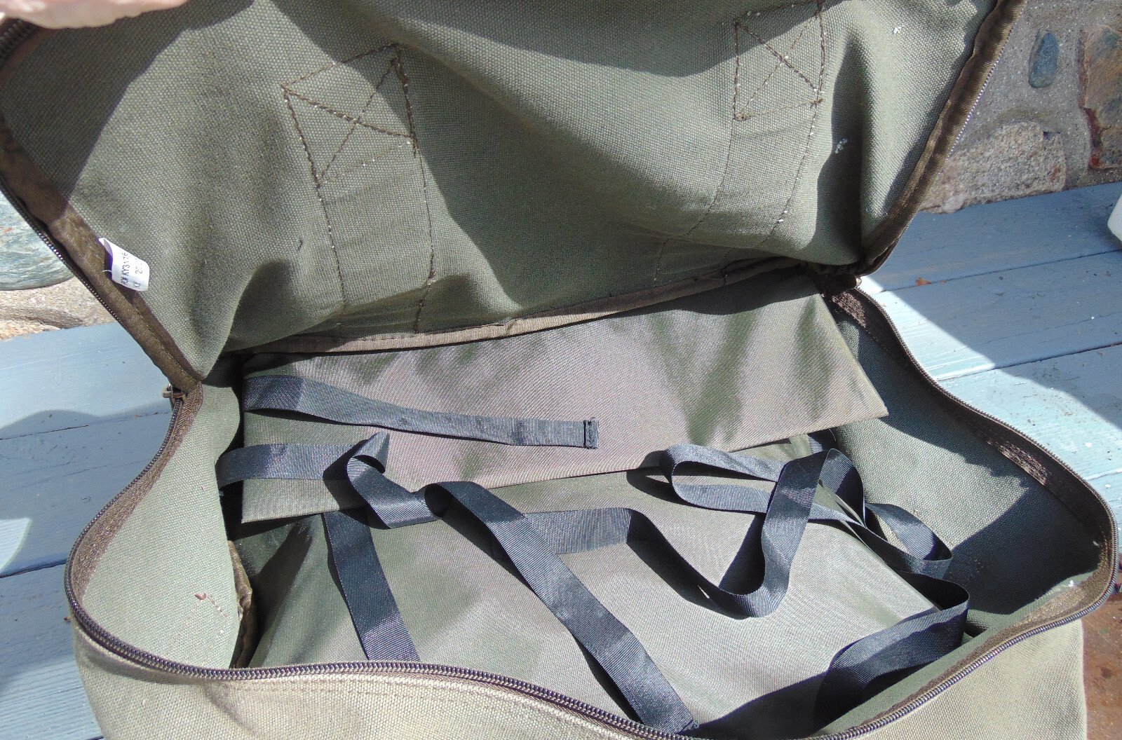 Vintage CABELA’S Olive Green Canvas & Leather Satchel Travel Bag Carry-on Pack