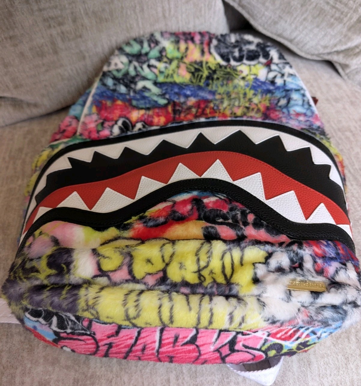 Sprayground Multi Color Shark In Paris Backpack Book Bag Limited Edition NWT