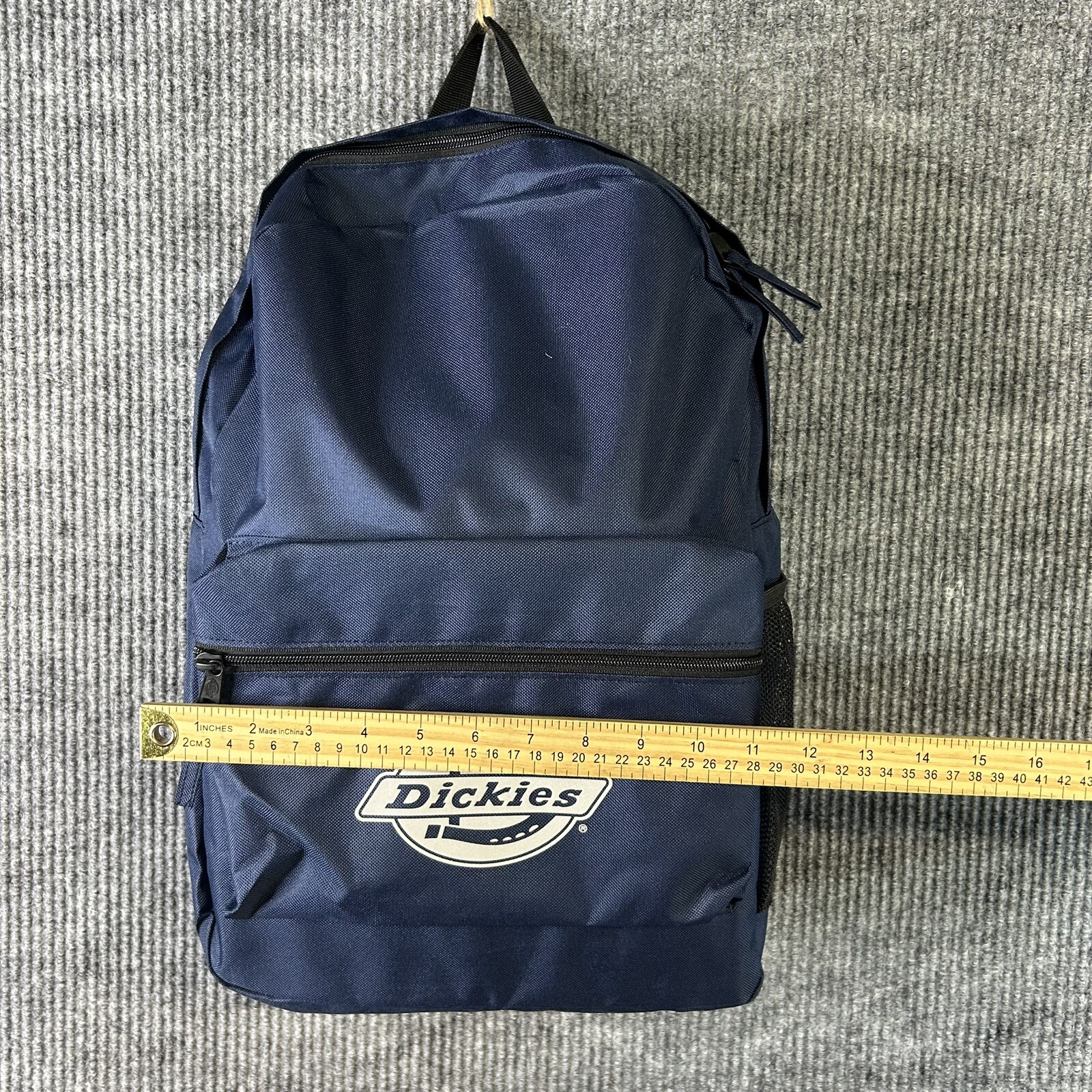NEW Dickies Logo Backpack Blue Reflective Water Bottle Pocket
