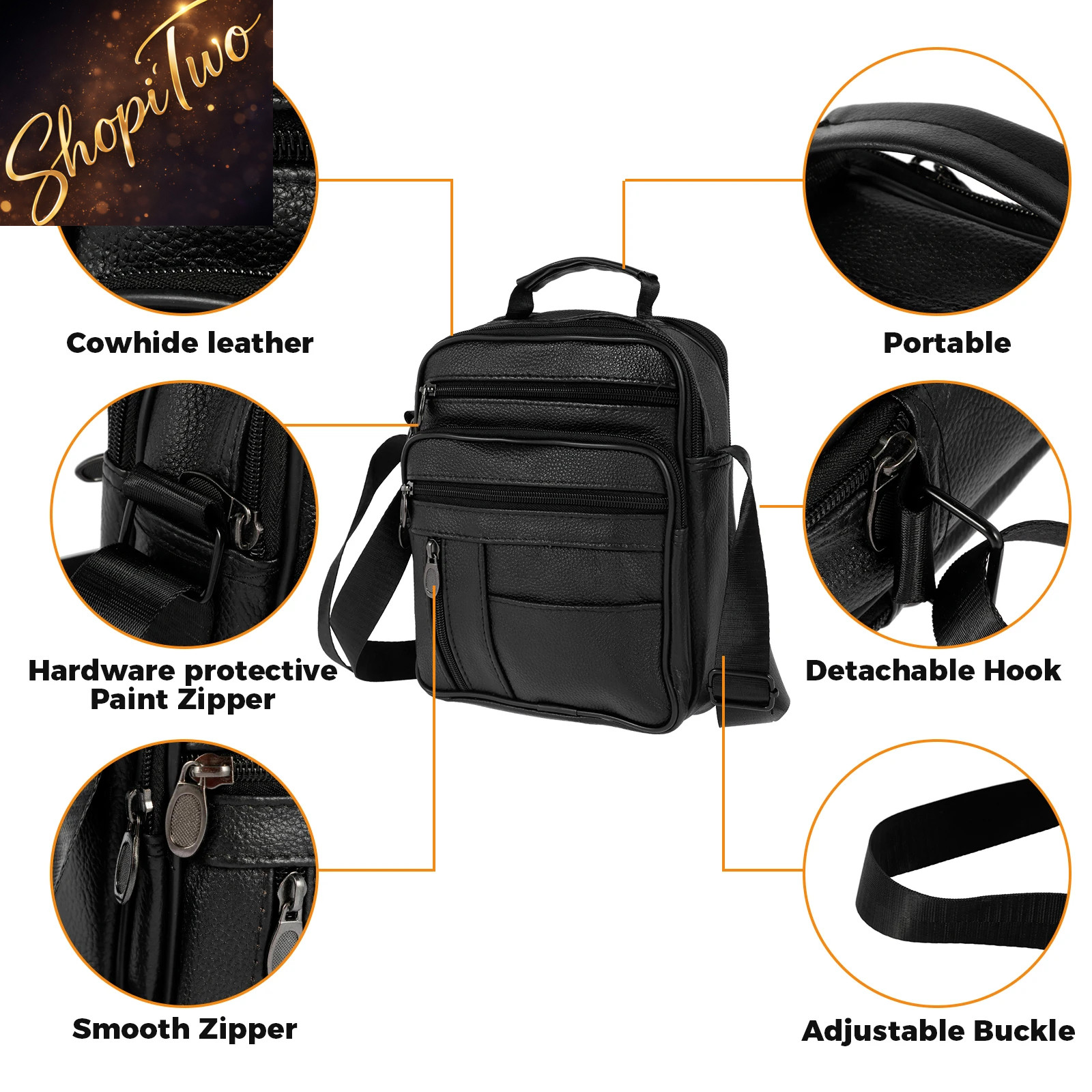 Men’s Cross Body Bag, Small Crossbody Bag Backpack With Adjustable Shoe