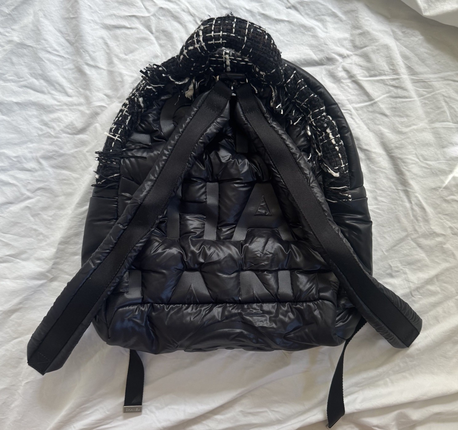 CHANEL Black Quilted Backpack Zip Closure Adjustable Straps Lined Padded