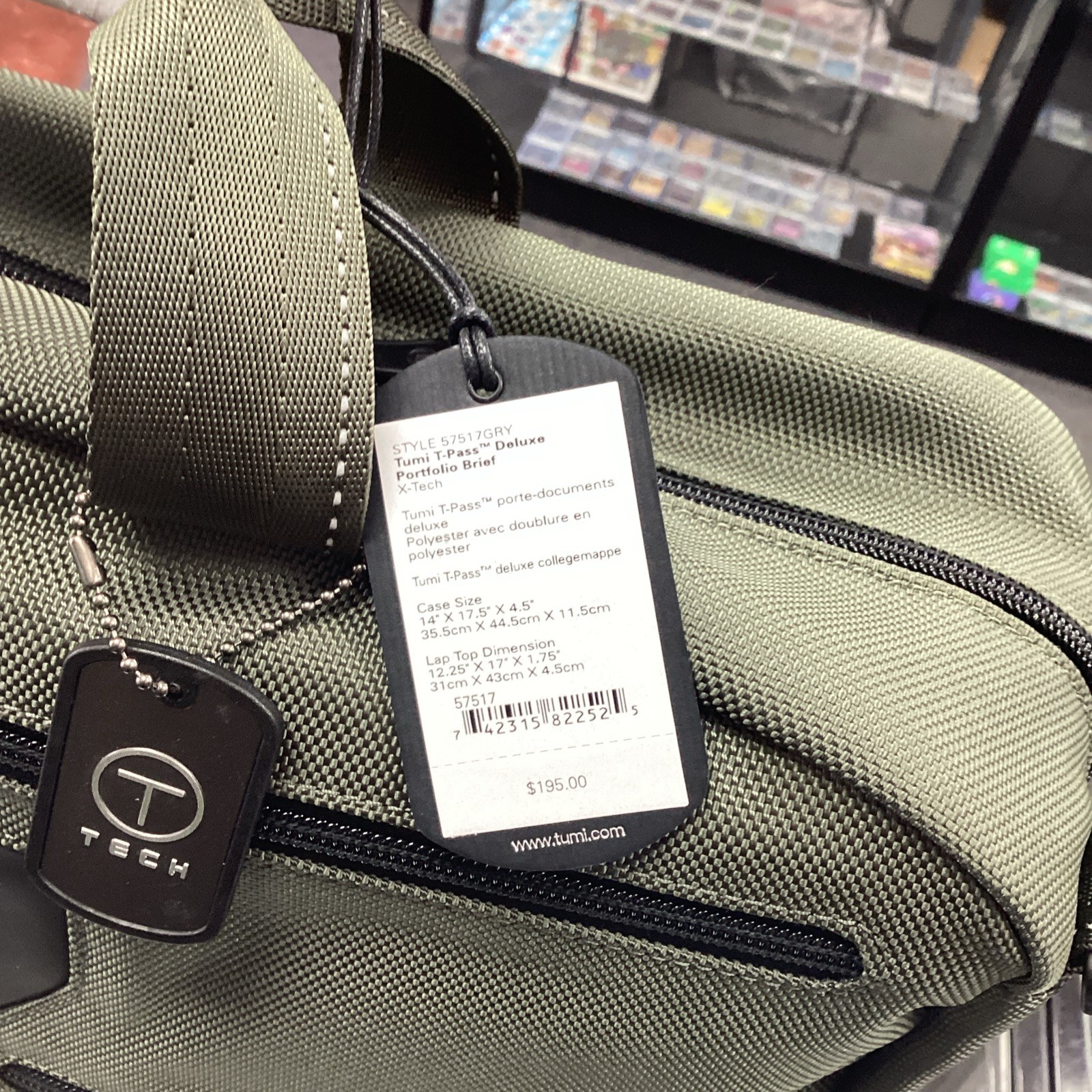 Tumi Tech Travel Olibe Green Laptop Multi Pocket Messenger Bag (pu220