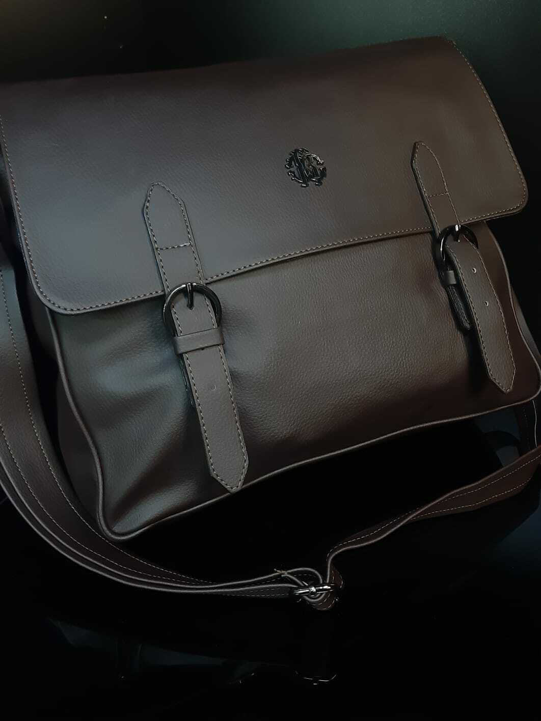 ROBERTO CAVALLI MEN’S ECO LEATHER BORSA BAG. FSBO79